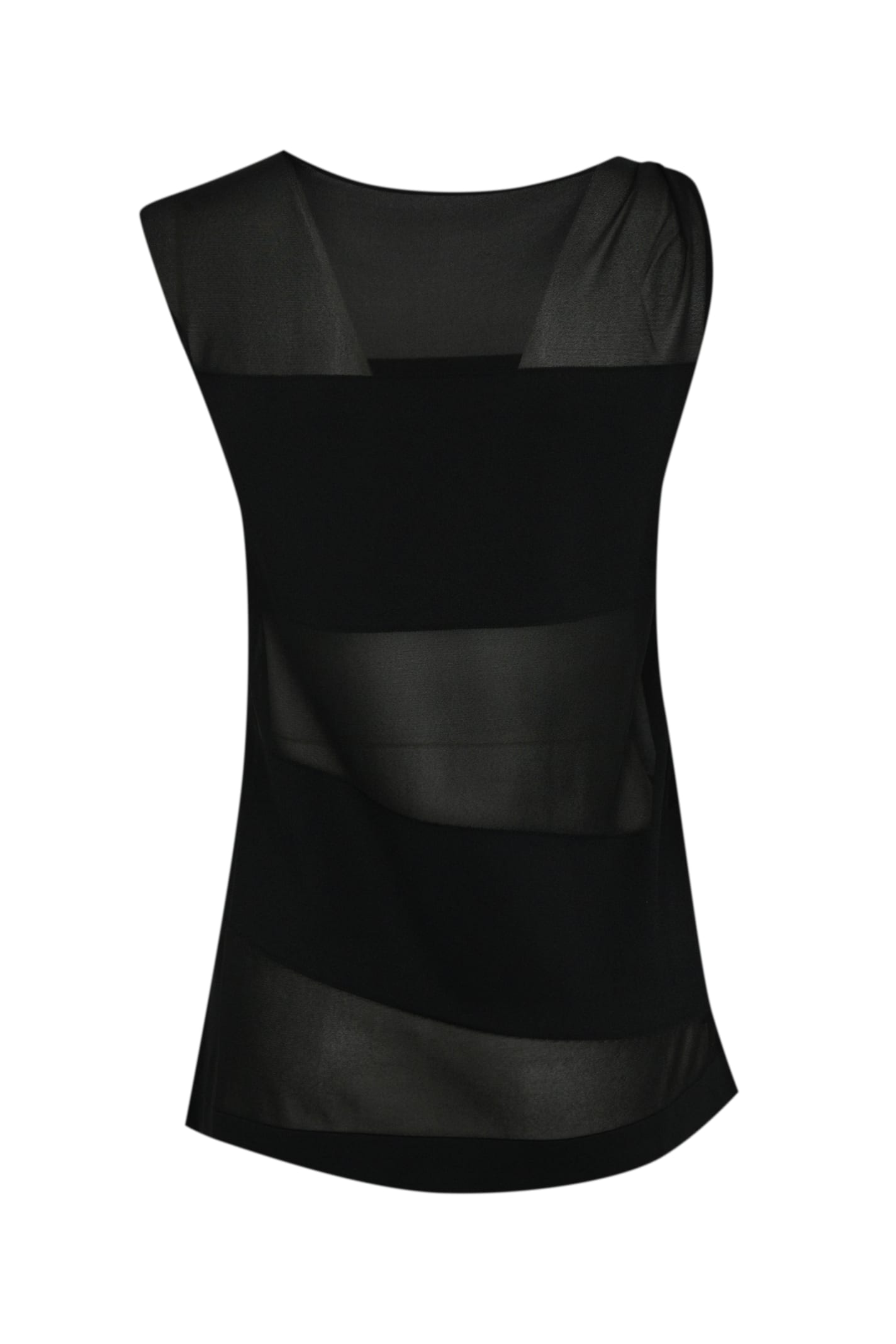 Liviana Conti Viscose Banded Sweater In Nero