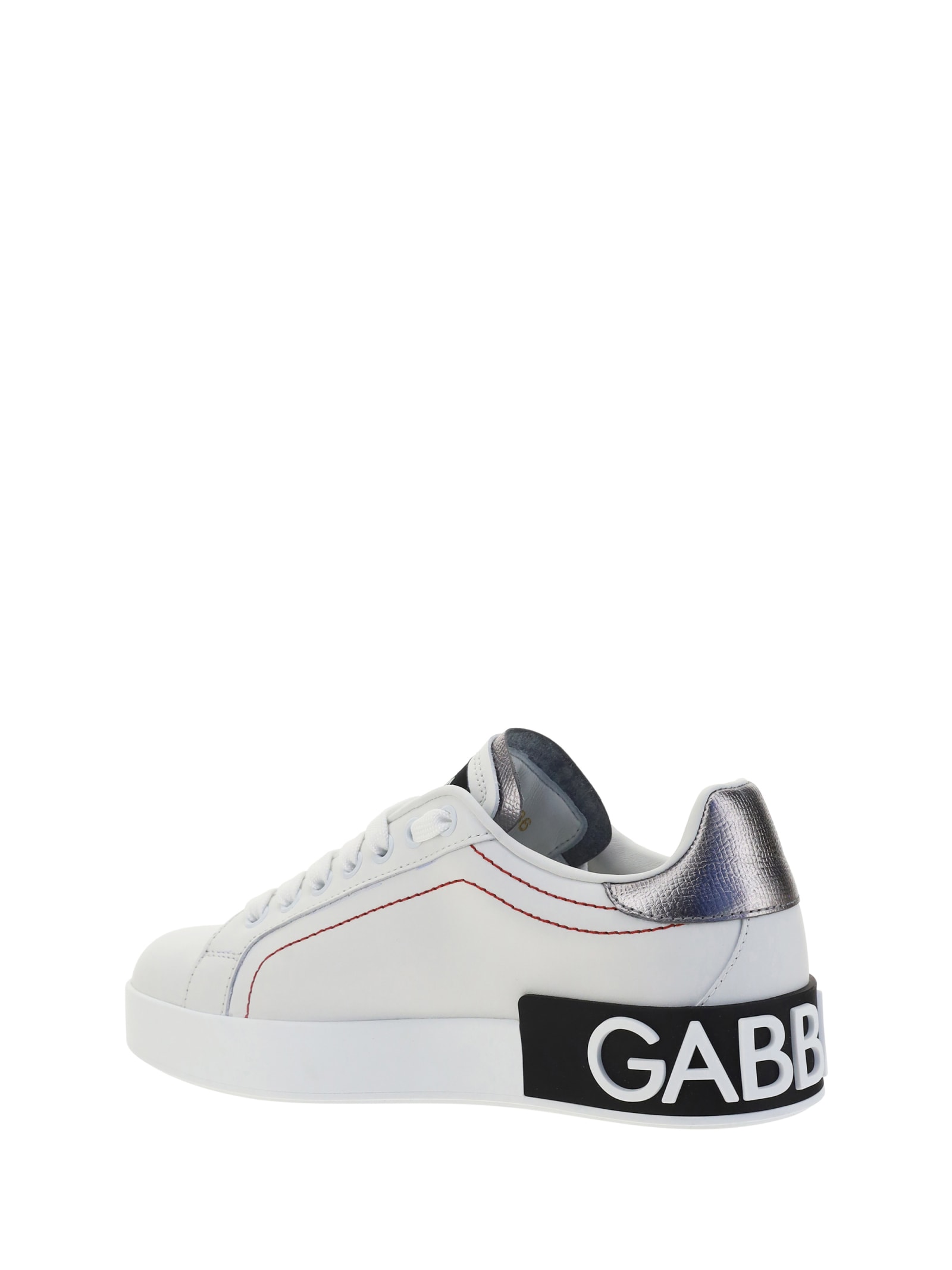 Shop Dolce & Gabbana Sneakers In Bianco/argento