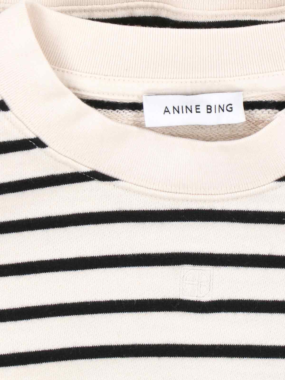 Anine Bing Striped Crew Neck Sweatshirt In Multi