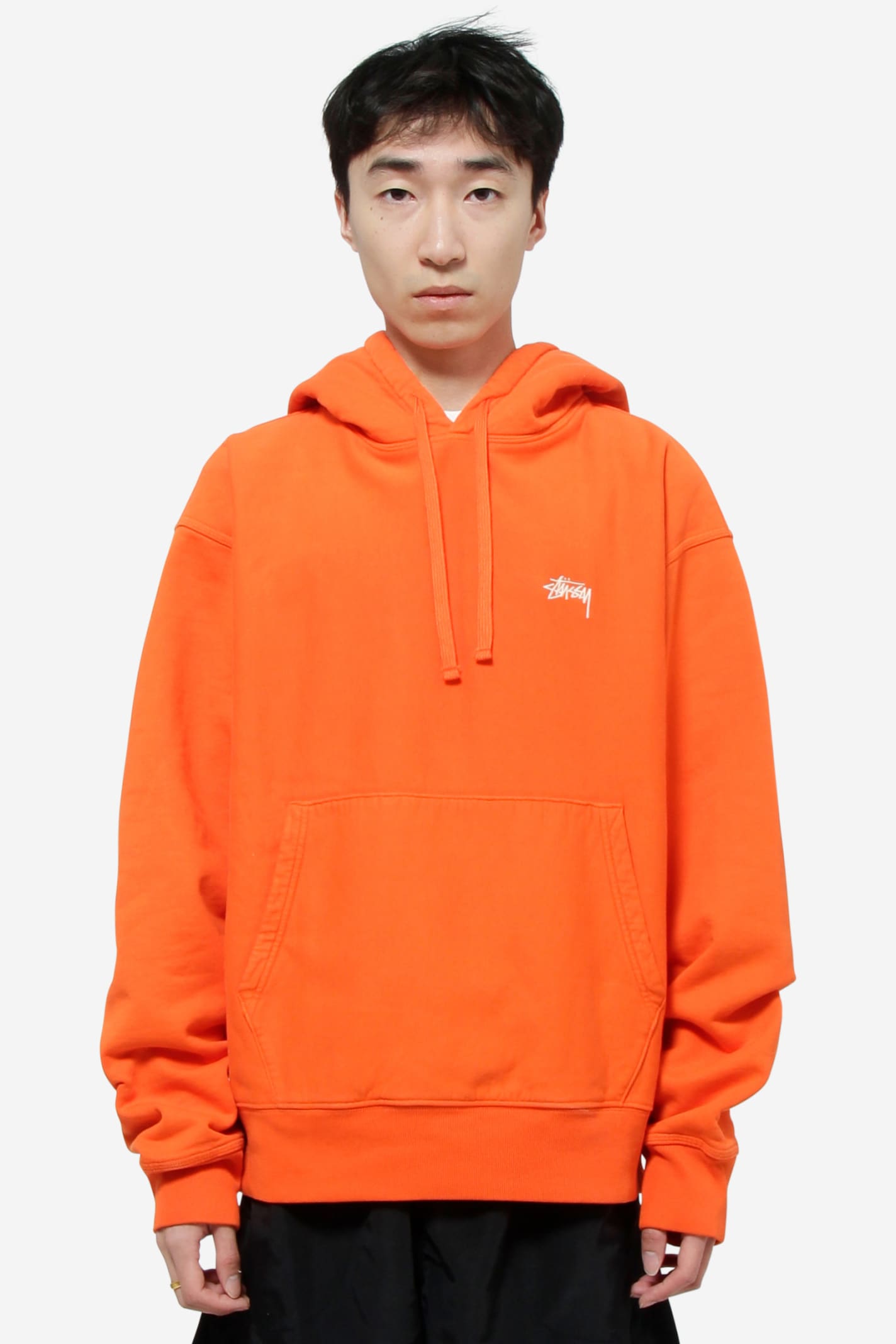 Shop Stussy Stock Logo Sweatshirt In Orange