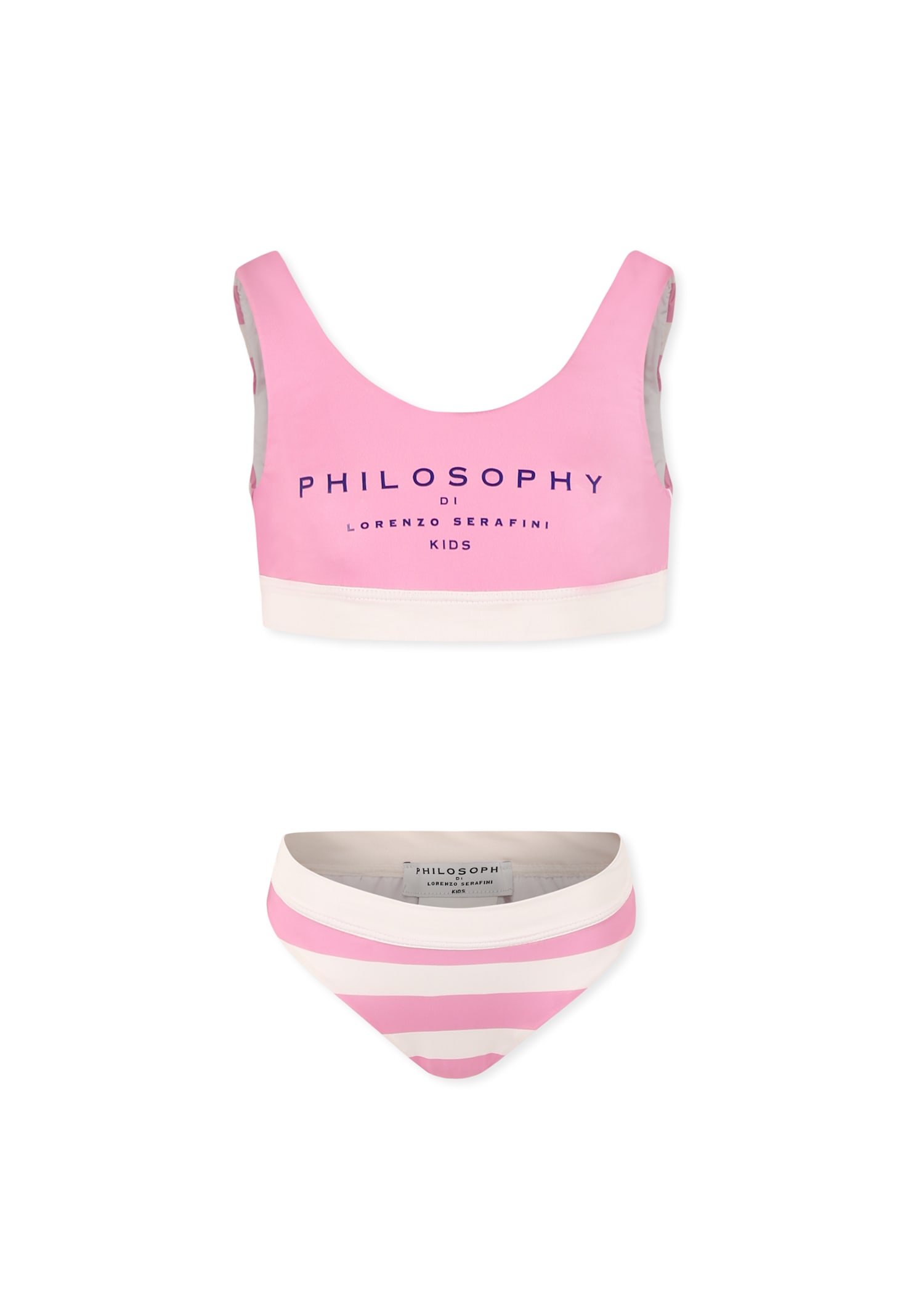 Philosophy di Lorenzo Serafini Kids Pink Bikini For Girl With Logo