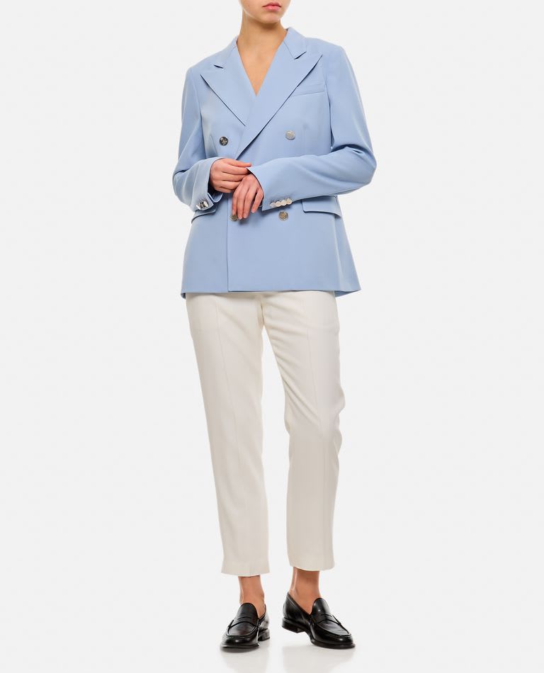 Polo Ralph Lauren Camden Wool Gabardine Doble-breasted Jacket In Sky Blue