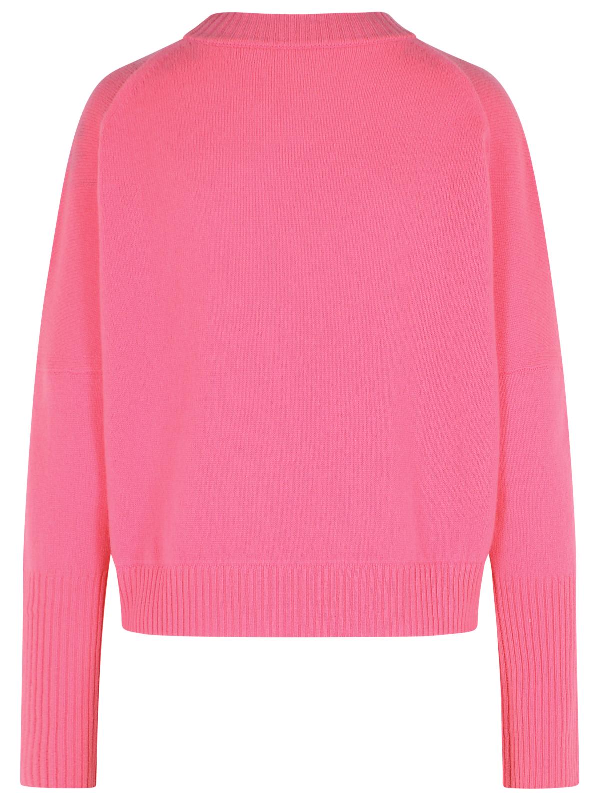 Closed Crew-neck Wool Sweater In Pink