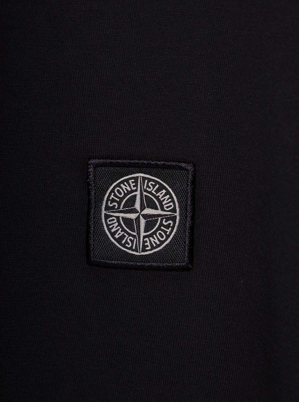 Stone Island Black Crewneck T-shirt With Patch Logo In Cotton Boy In Black