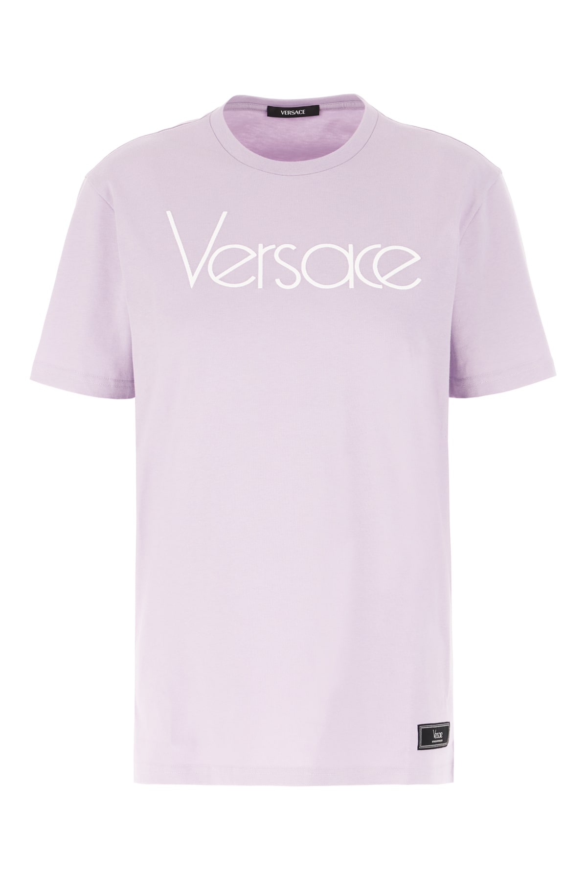 Versace Lillac Cotton T-shirt In Mauvewhite