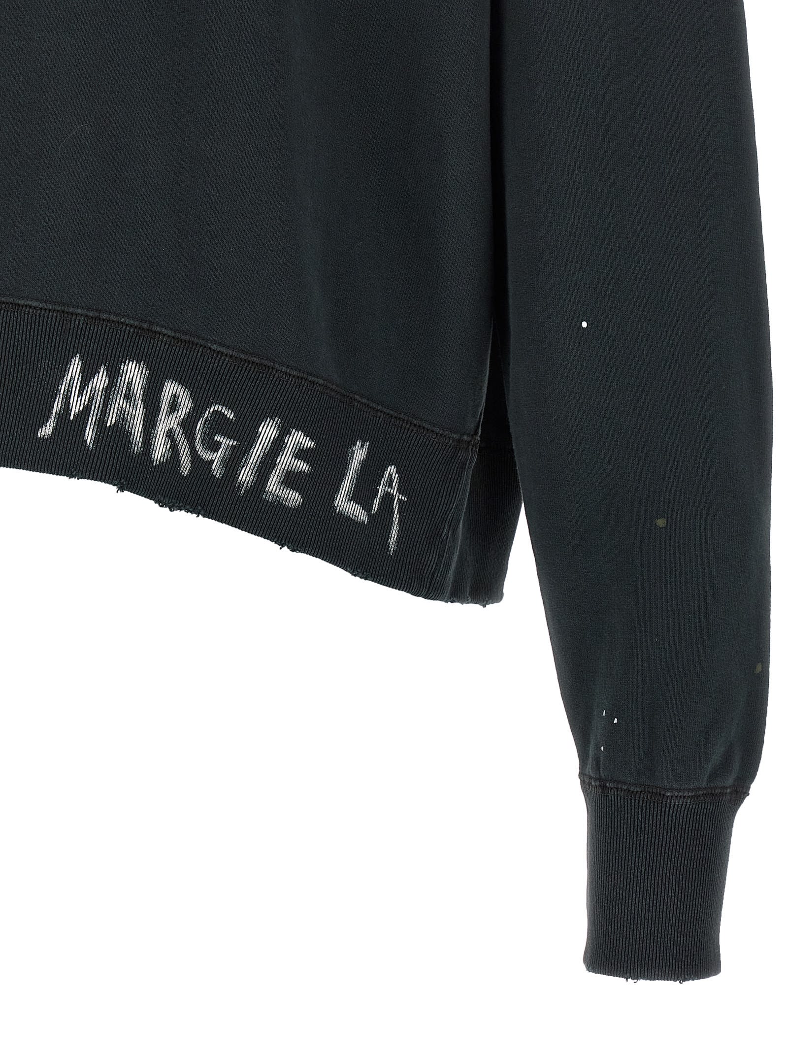Maison Margiela Distressed Sweatshirt With Ribbed Cuffs And Hem