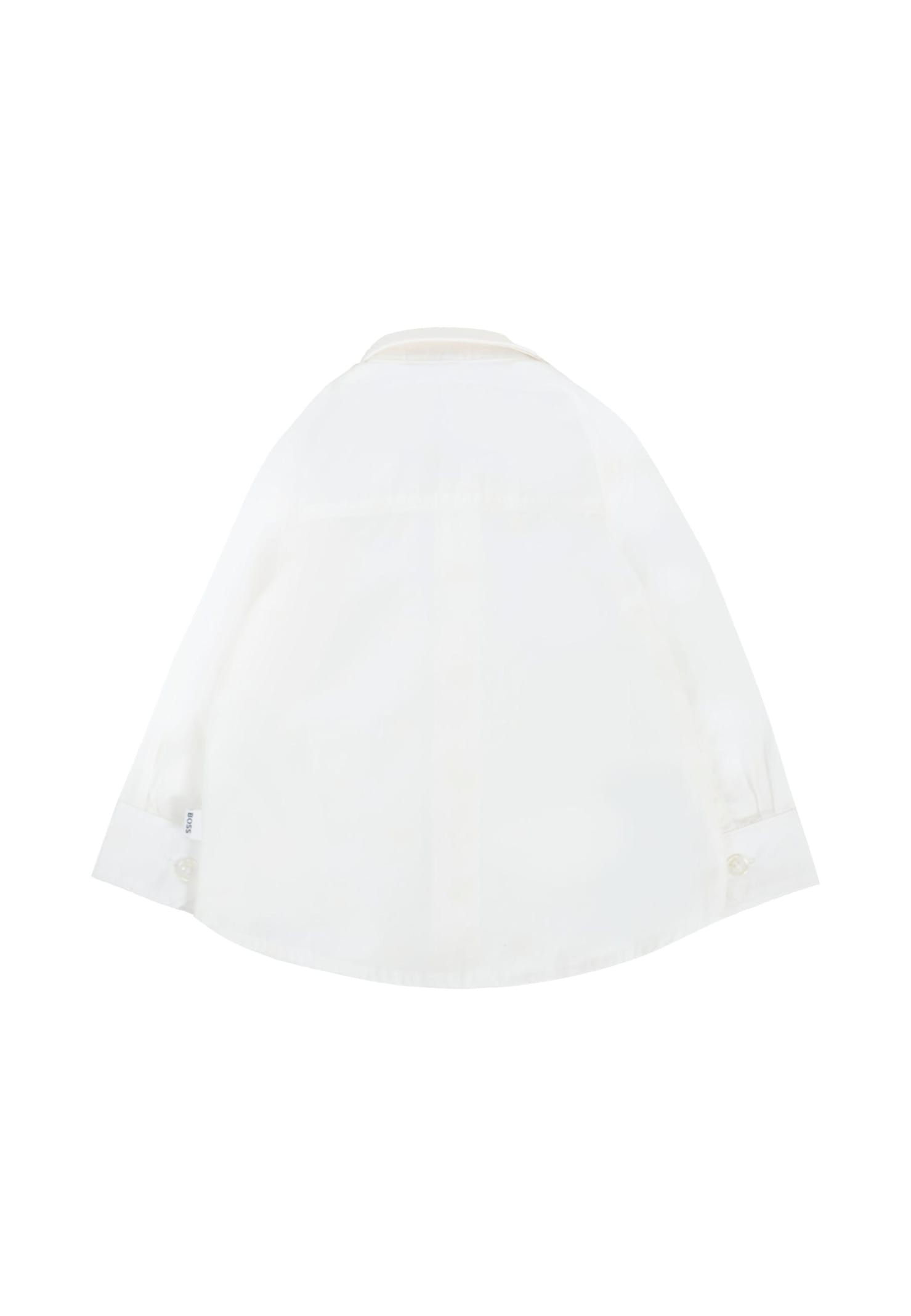 Hugo Boss White Shirt For Baby Boy With Logo In White