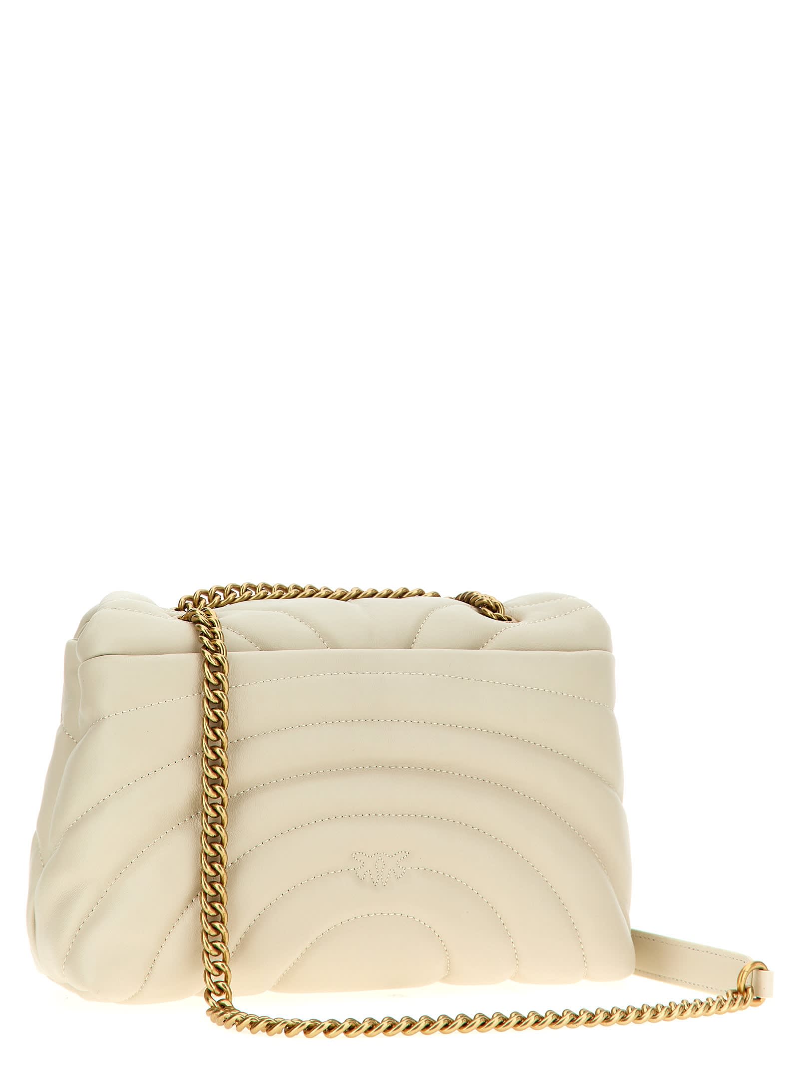 Shop Pinko Love Puff Classic Crossbody Bag In White