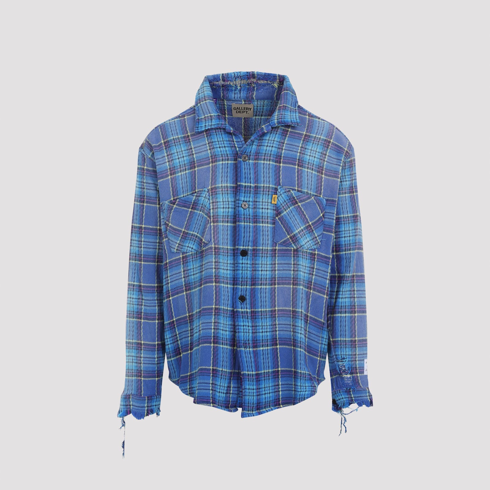 Gallery Dept. Mens Blue Multi Marley Flannel Checked Cotton Shirt In Blue