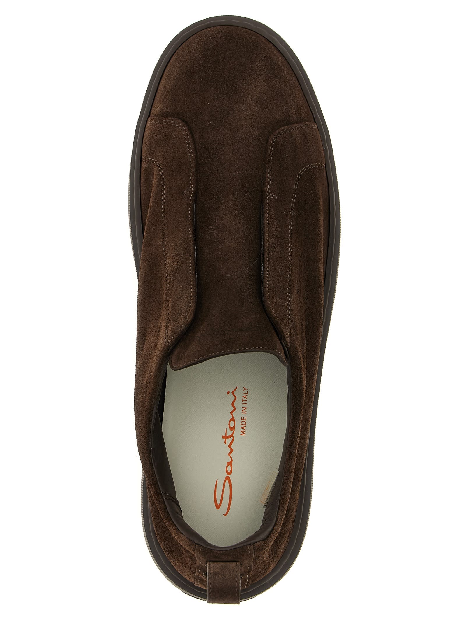 Santoni Victory Sneakers In Brown Suede In Brown