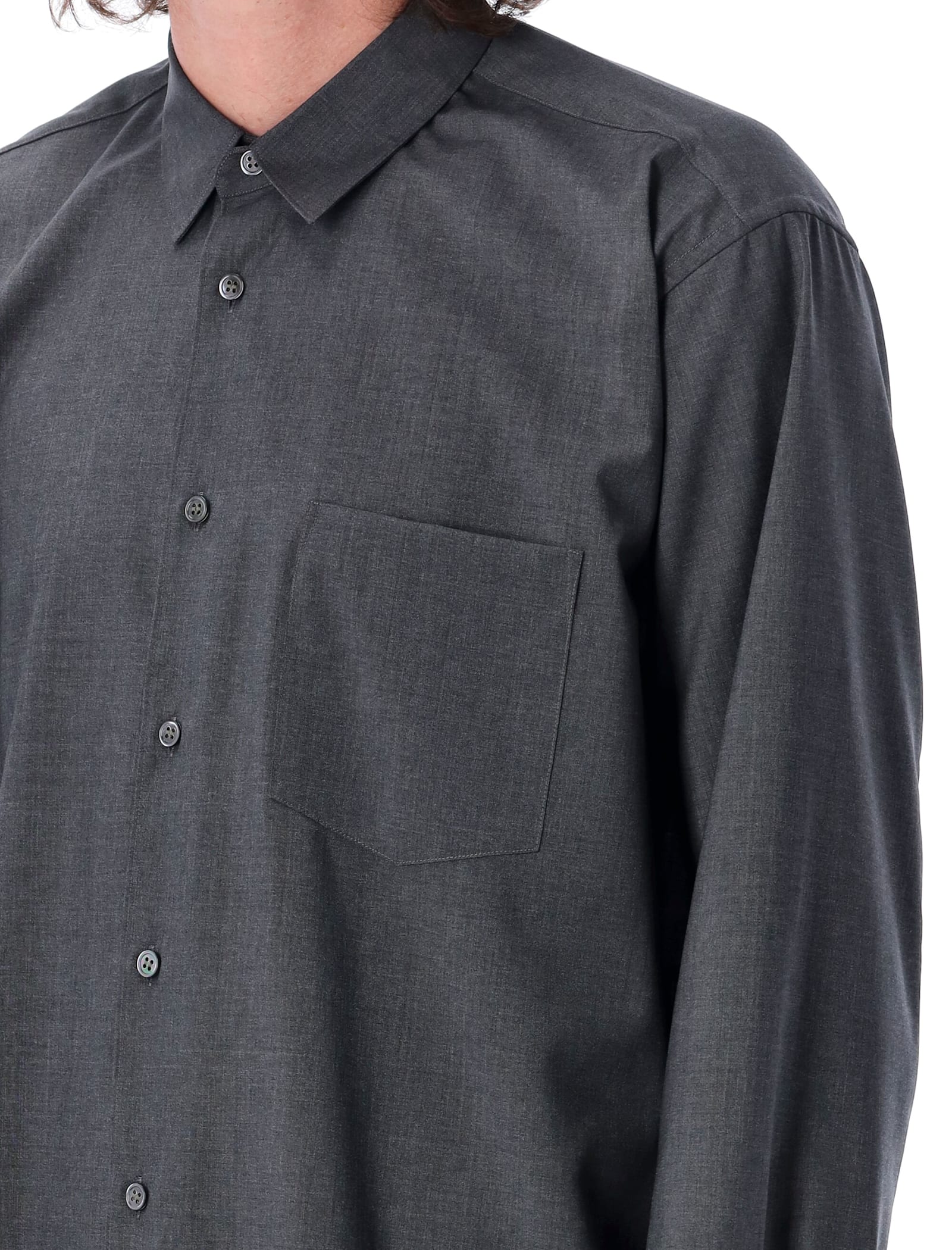 Shop Comme Des Garçons Shirt Wool Shirt In Light Grey