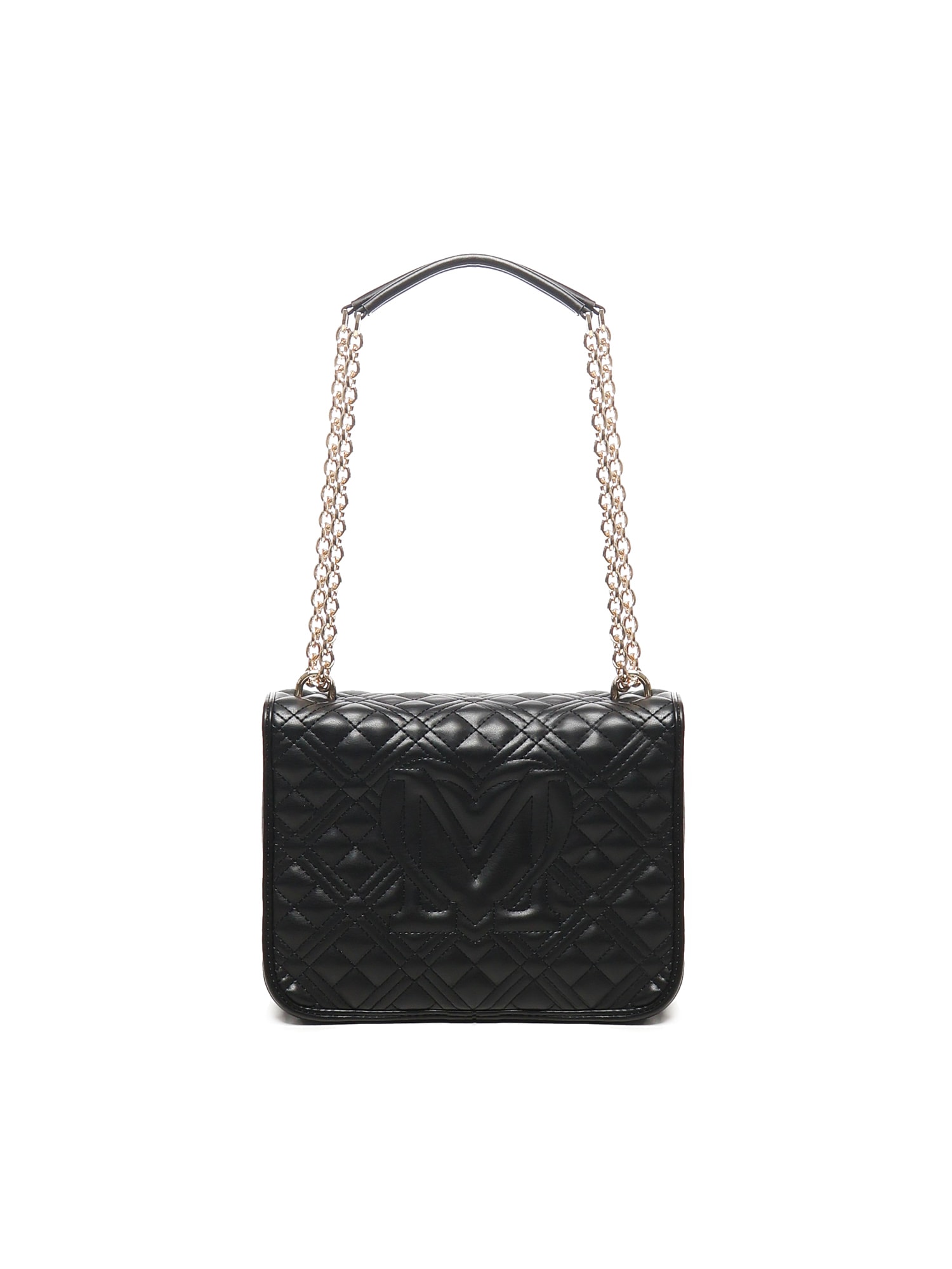 Love Moschino Quilted Shoulder Bag With Logo In Black