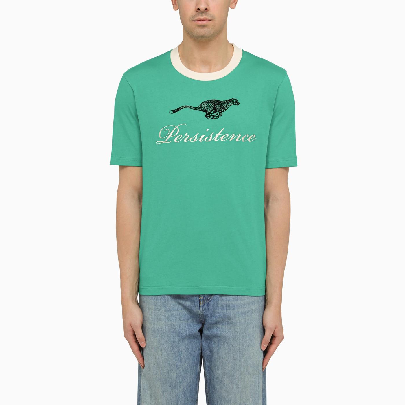 Green Cotton T-shirt With Print