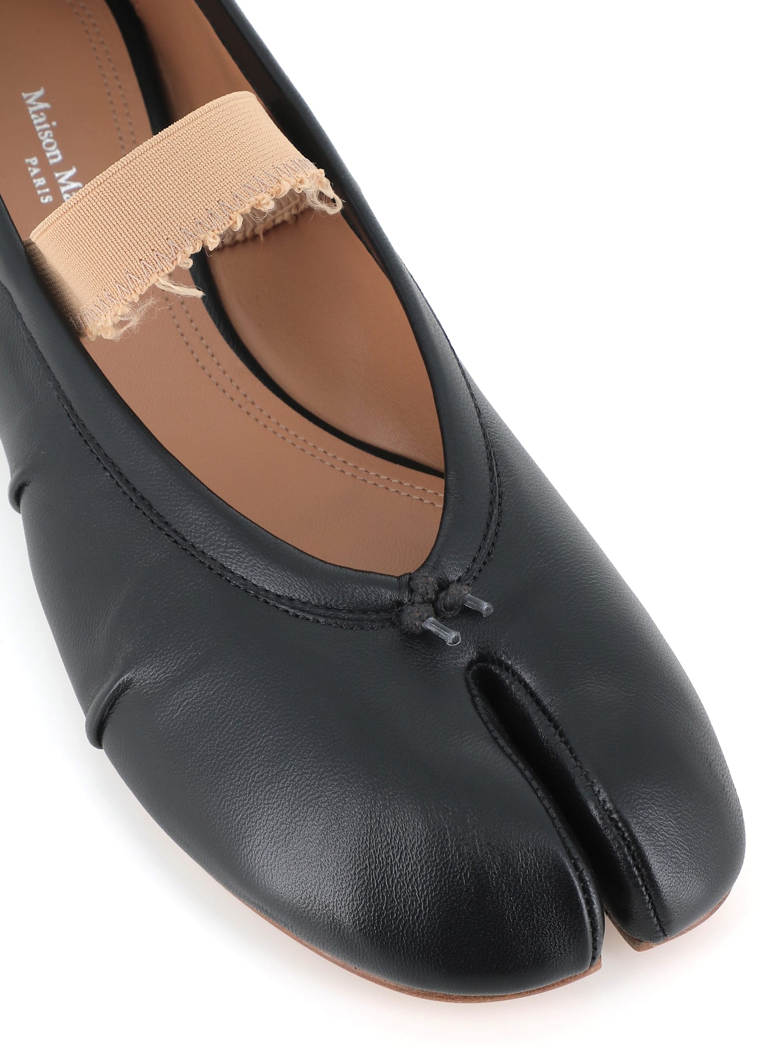 Maison Margiela Lamb Leather Ballerinas With Delicate Instep Strap