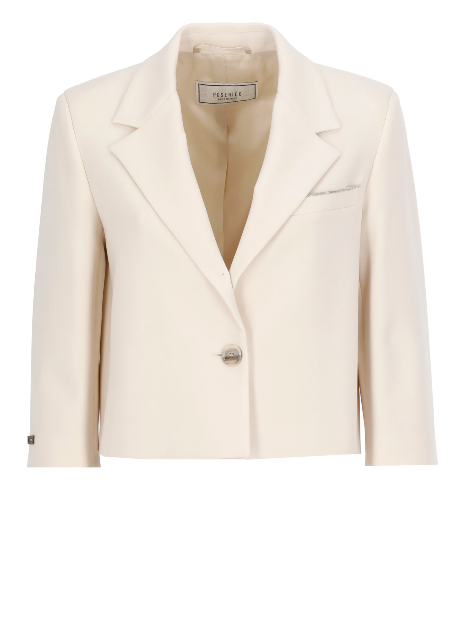 Shop Peserico Viscose Single Breasted Blazer In Pink