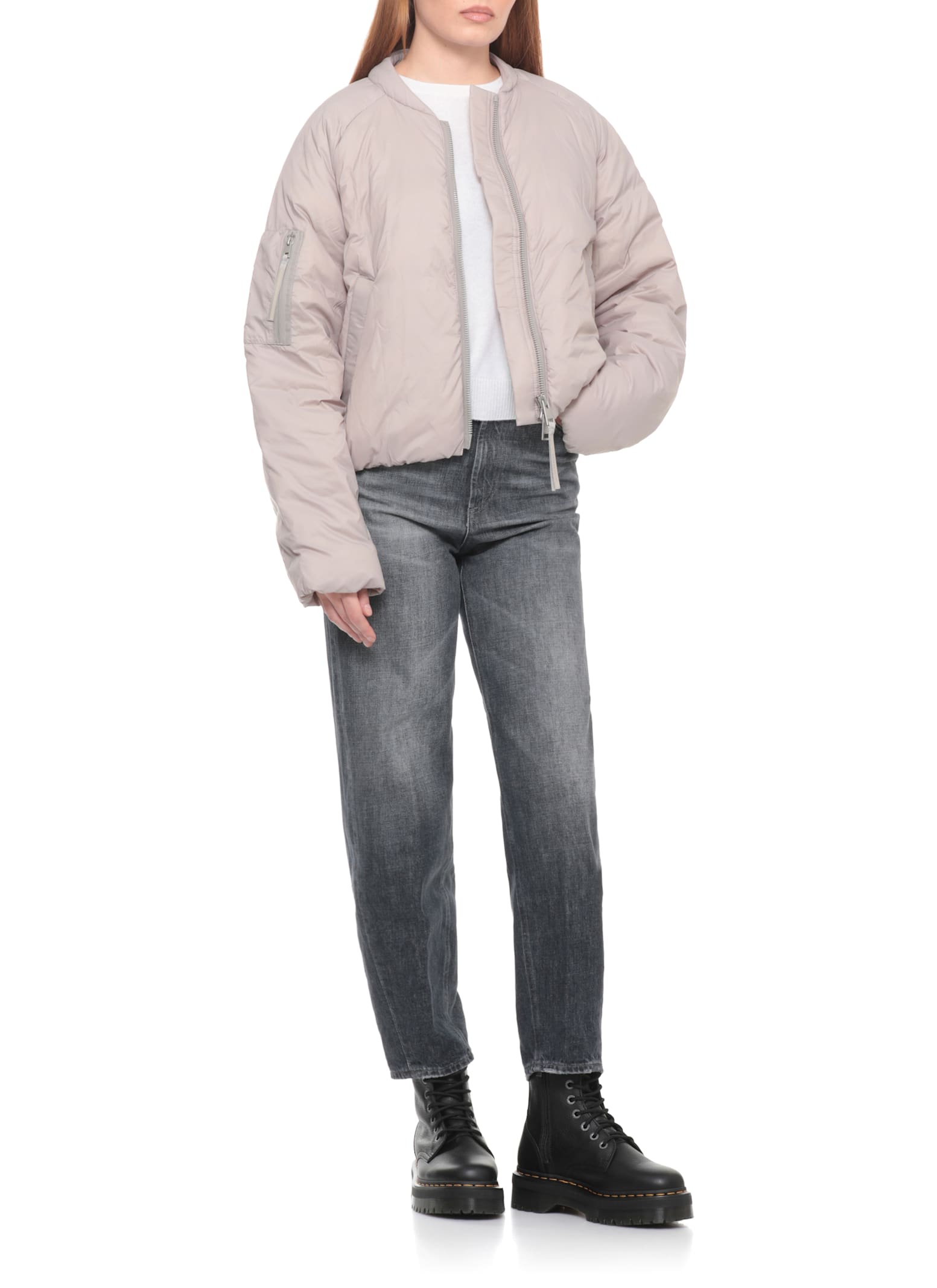 Canada Goose Zip-up Puffer Jacket In Gray