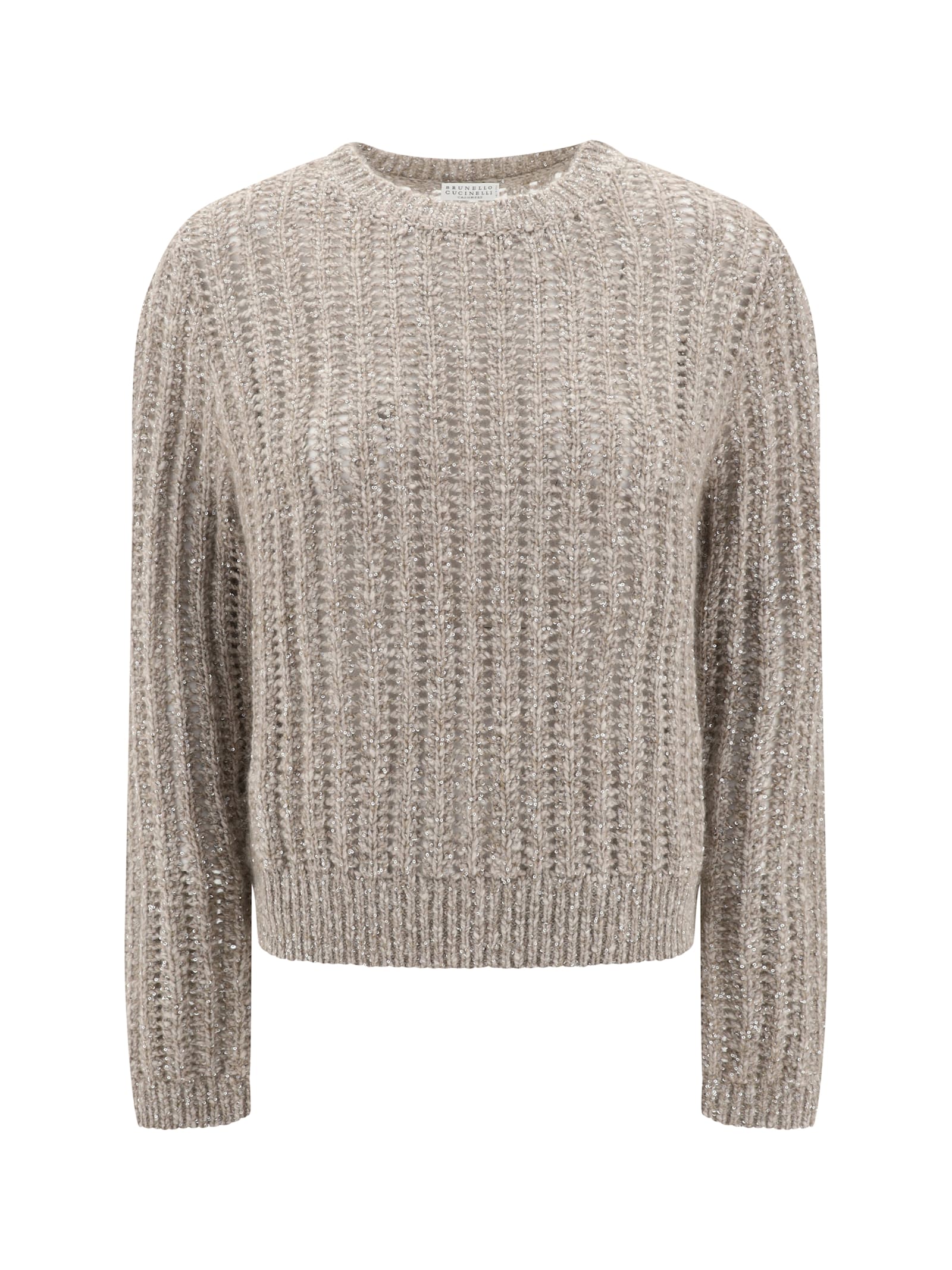 Brunello Cucinelli Beige Wool And Cashmere Sweater In Neutral