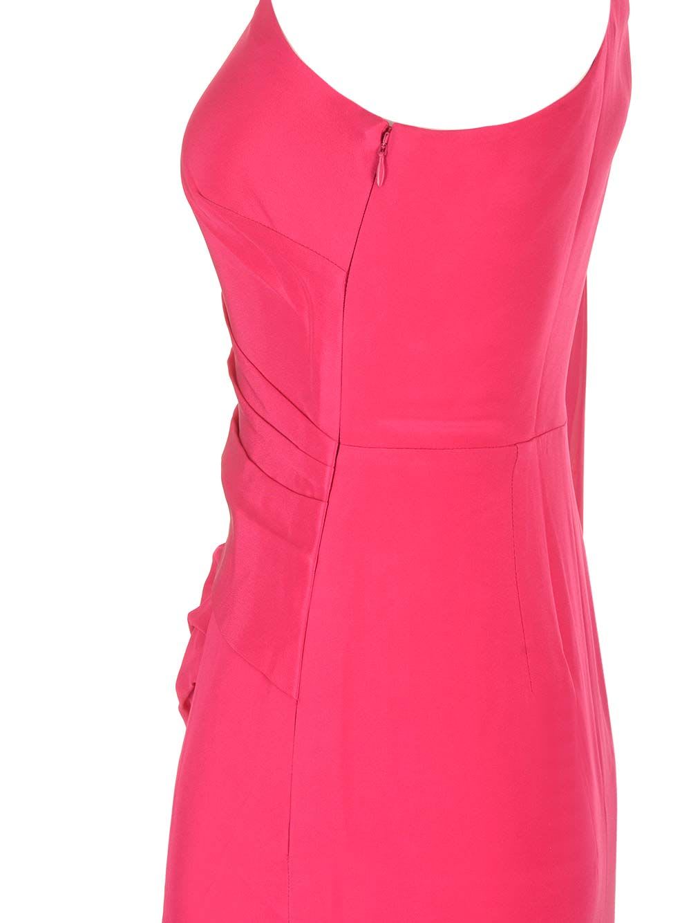 Shop Roland Mouret Asymmetric Silk Gown Pink In Rose