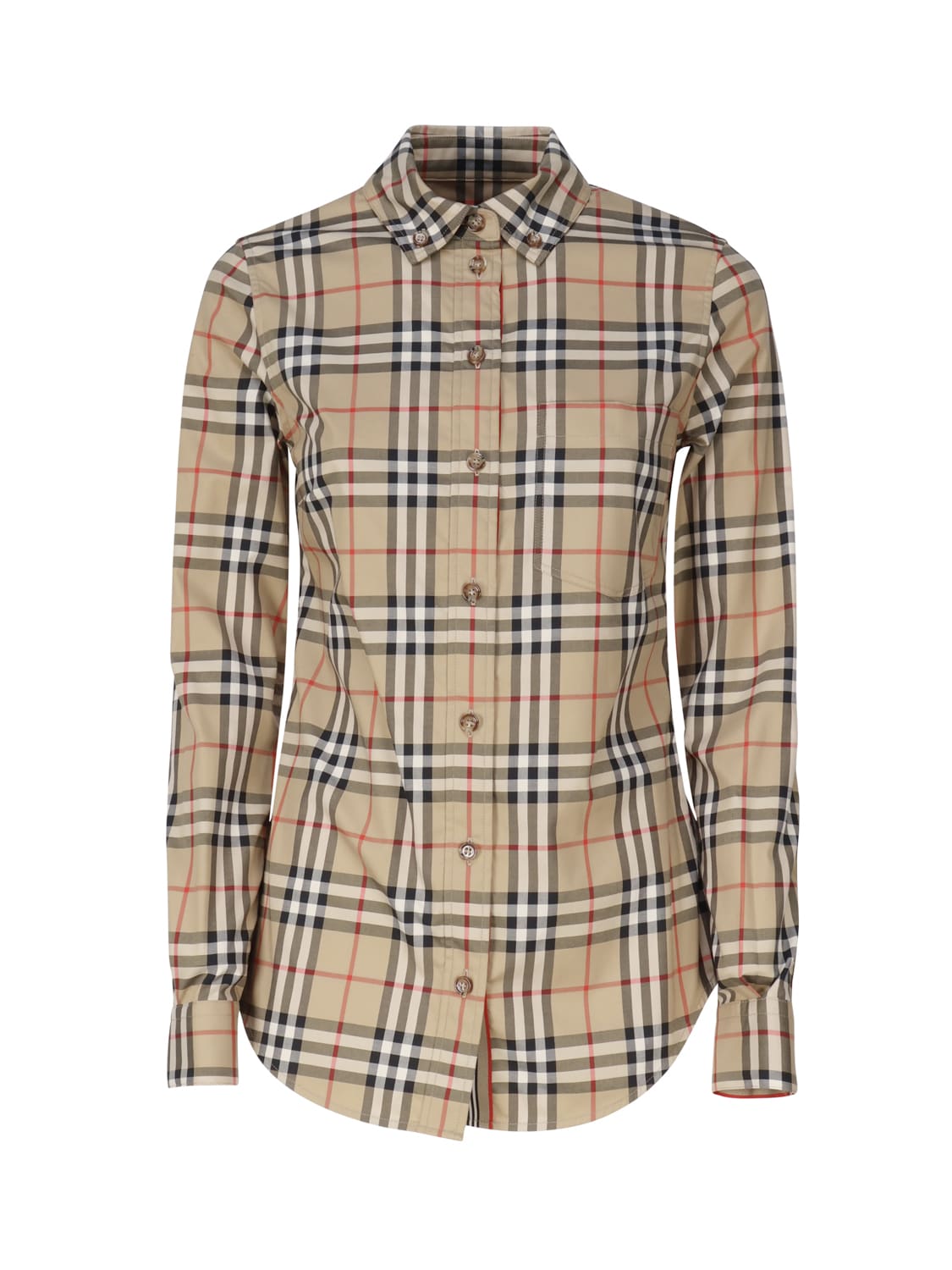 Shop Burberry Shirt With Vintage Check Pattern In Archive Beige
