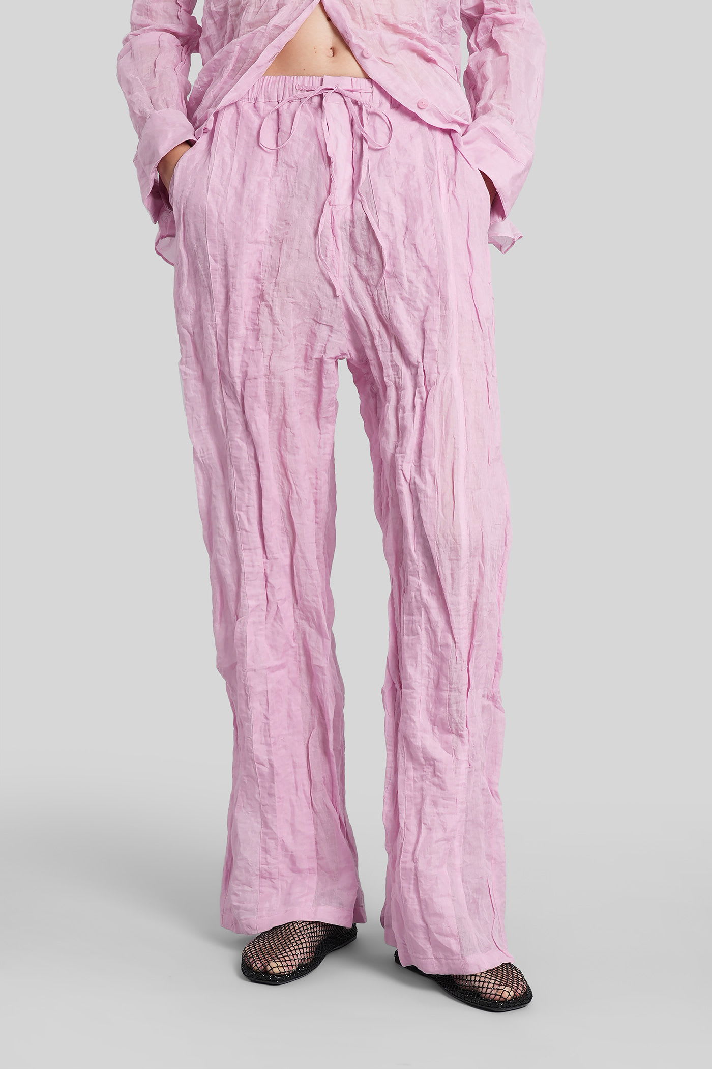 Christopher Esber Pants In Rose-pink Cotton In Pink