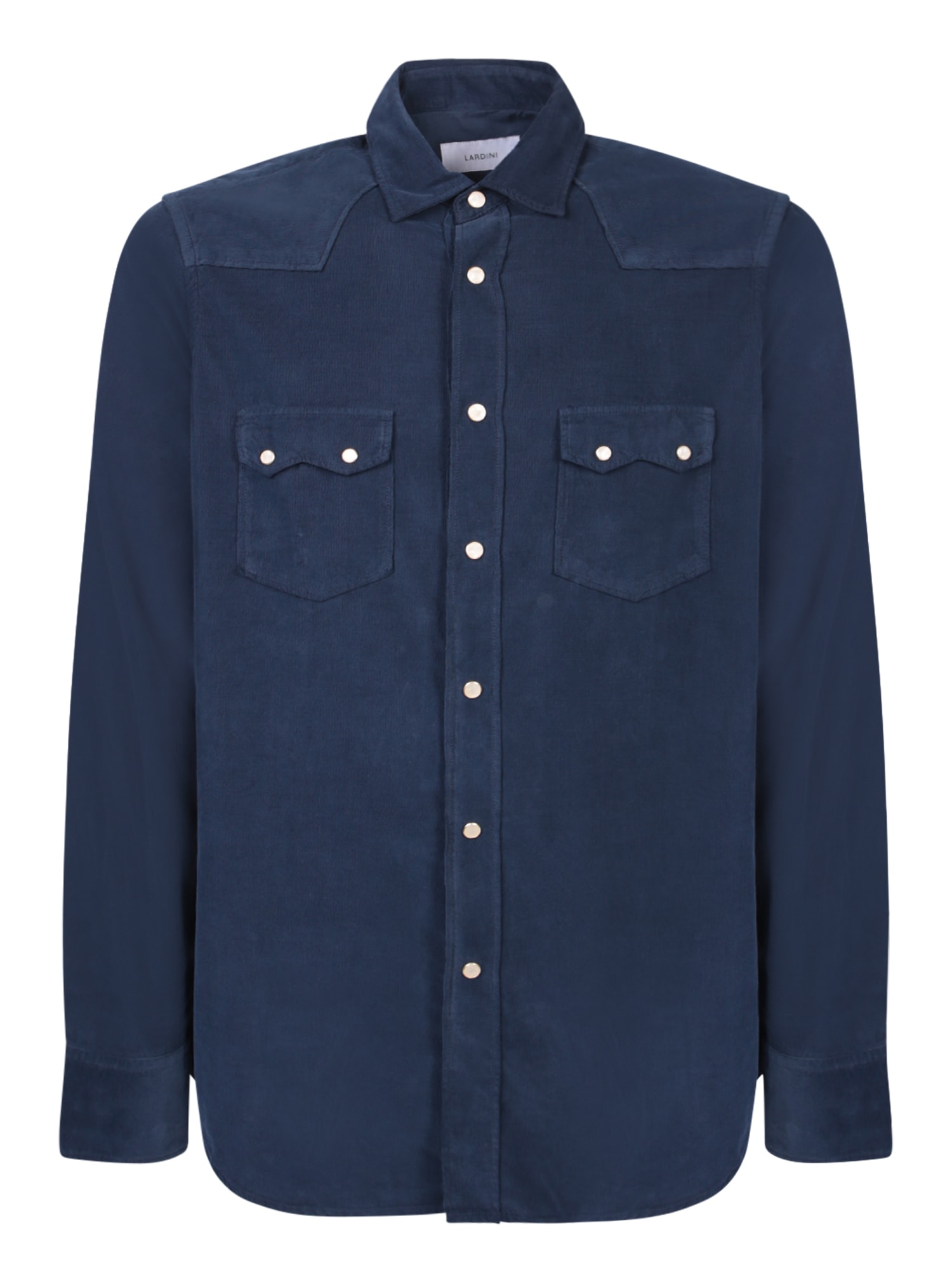 Shop Lardini Cotton Blue Shirt