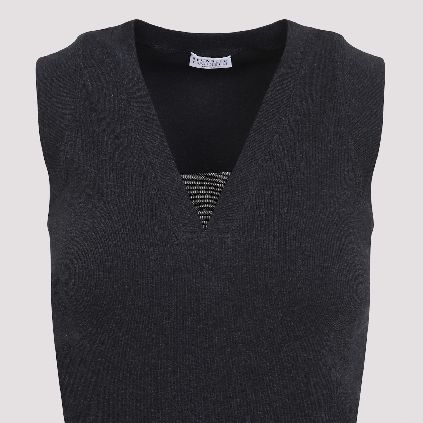 Brunello Cucinelli Monile Tank Top Women In Antracite