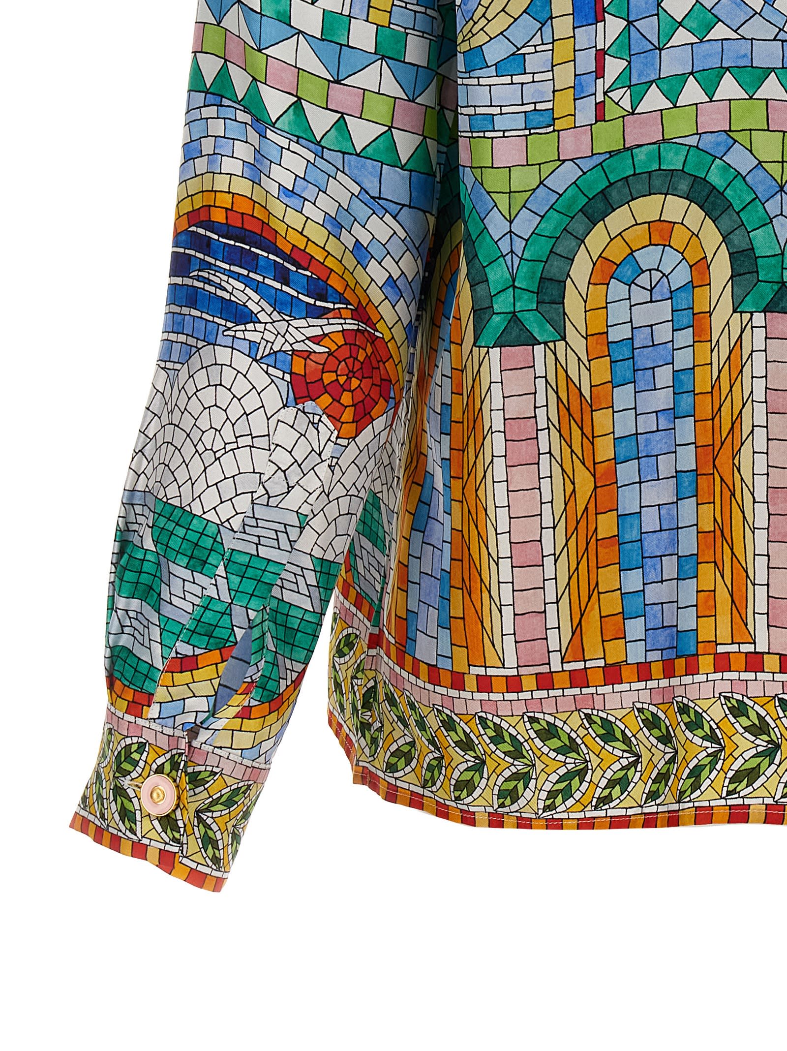 Shop Casablanca Mosaic De Damas Shirt In Multicolor