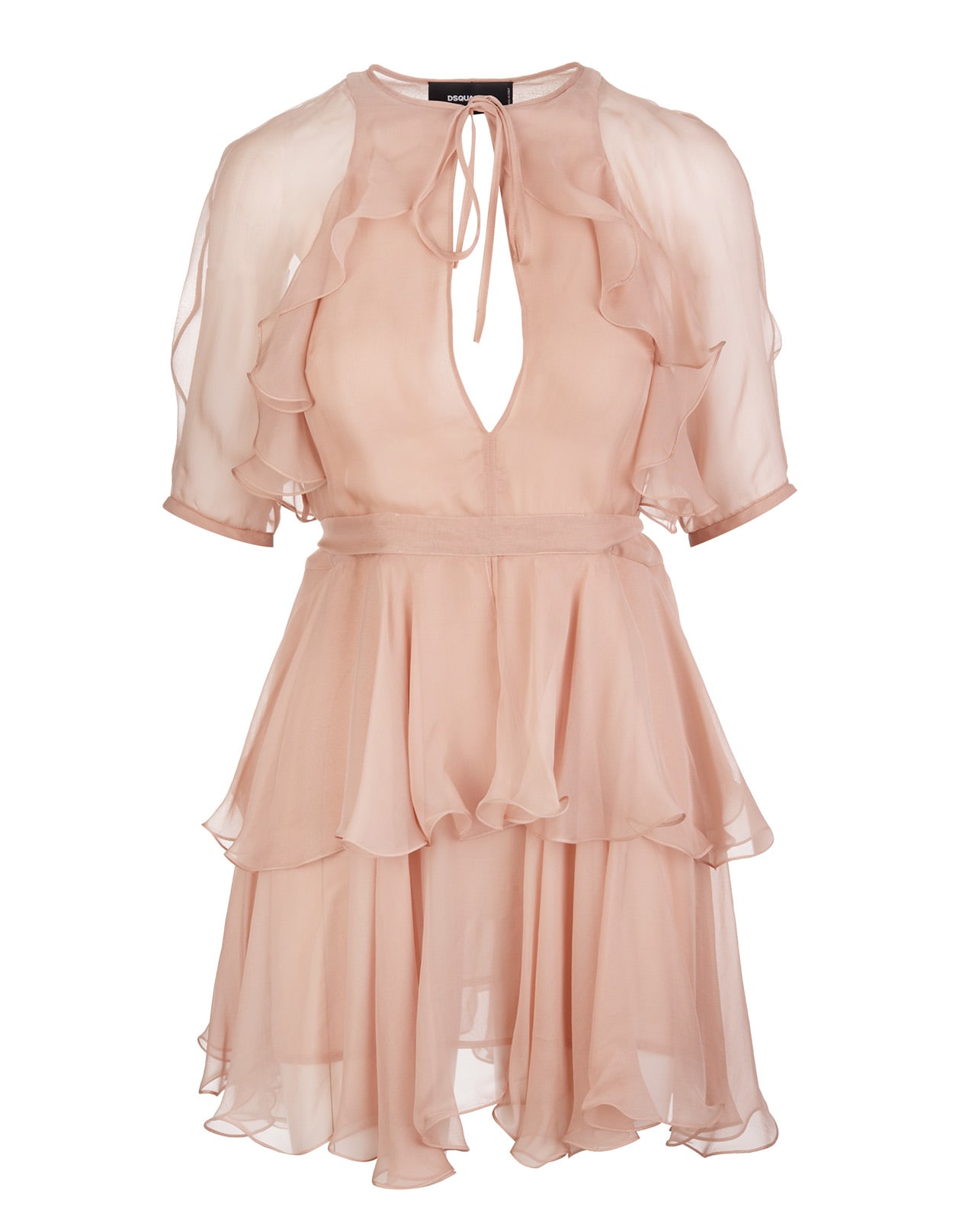pink silk dress short