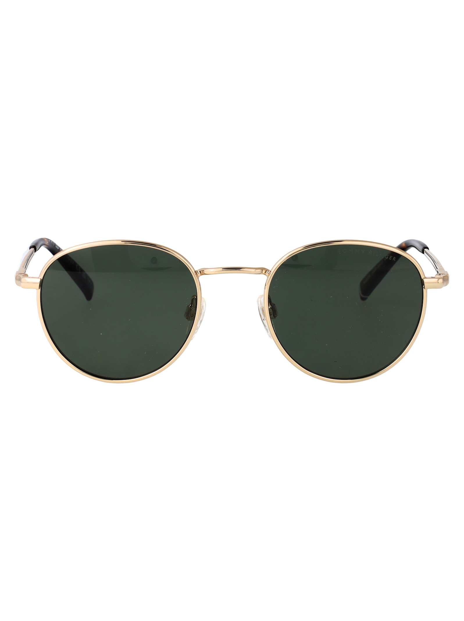 Tommy Hilfiger Gold Stainless Steel Sunglasses In Green