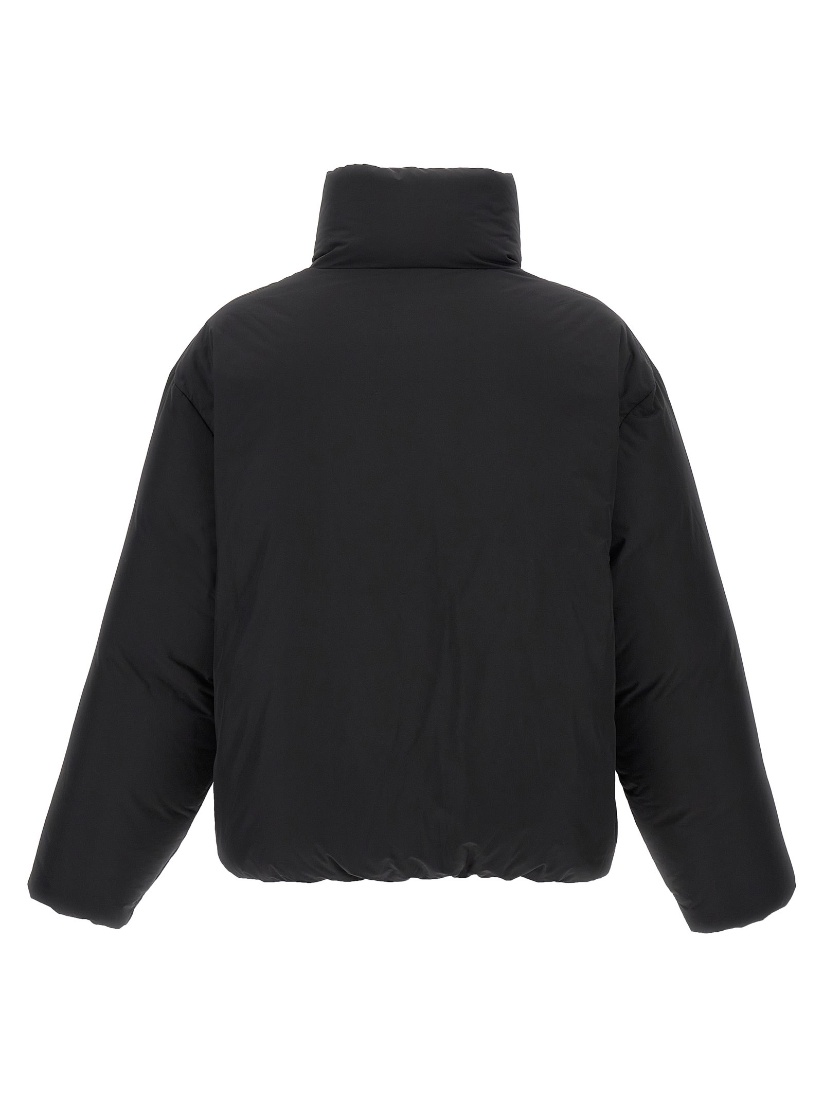 Dsquared2 Classic Black Puffer Bomber Jacket With Ribbed Cuffs In Black