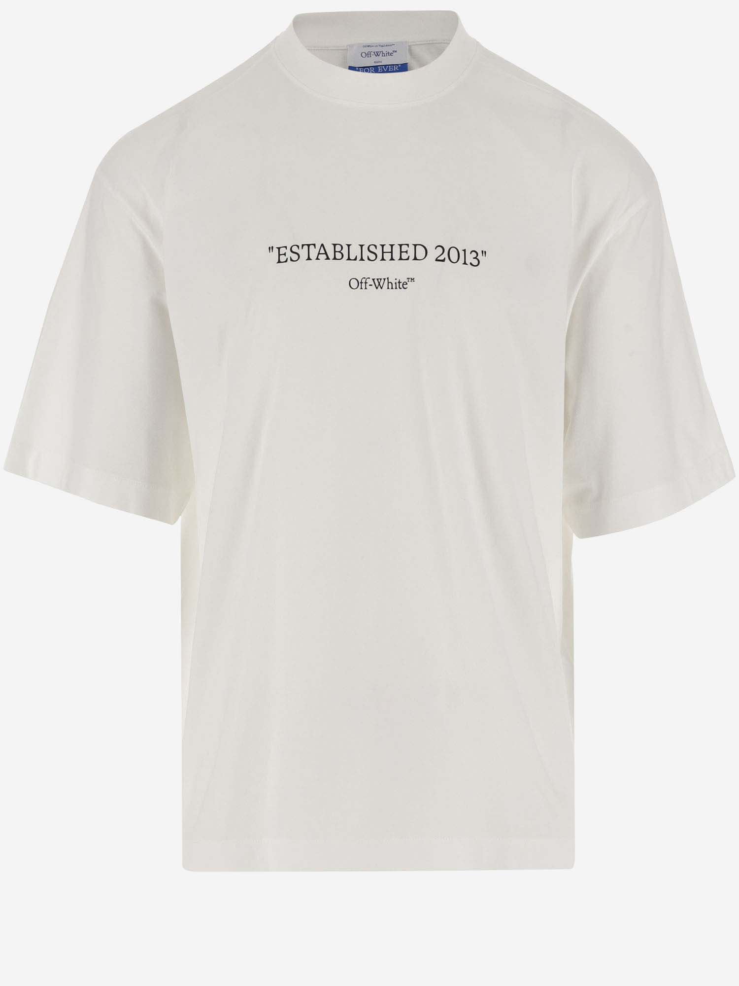 Off-white Cotton T-shirt With Logo In White