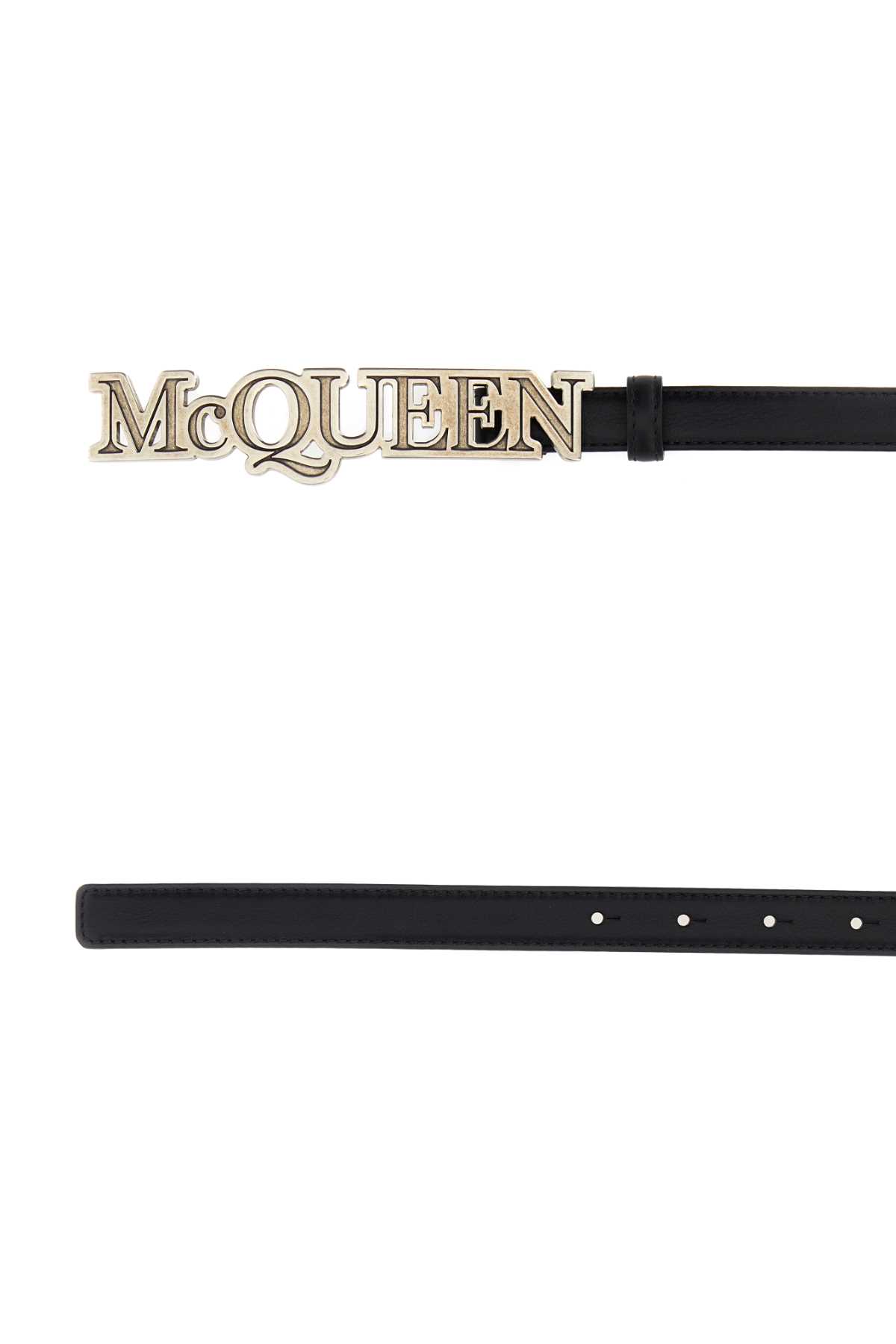 Alexander Mcqueen Black Leather Belt