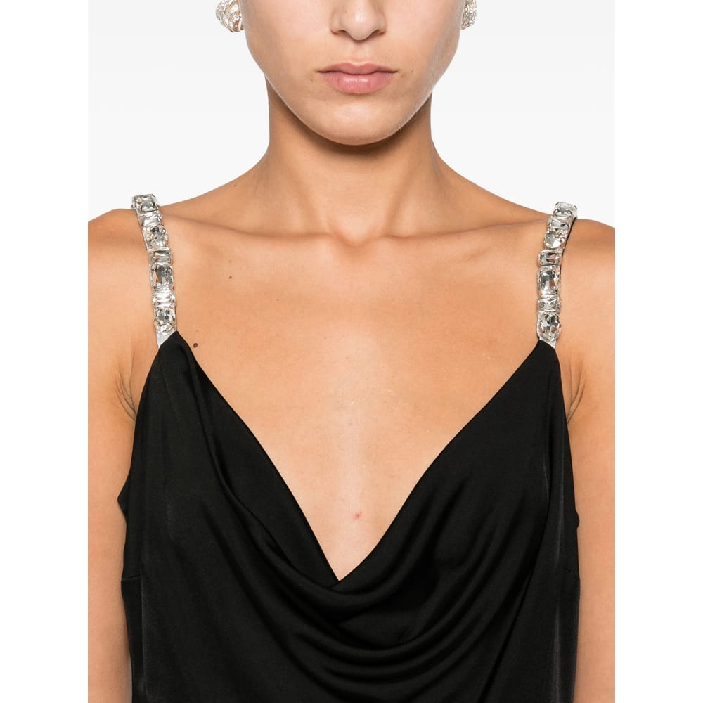David Koma Crystal-embellished Cowl-neck Dress In Multi