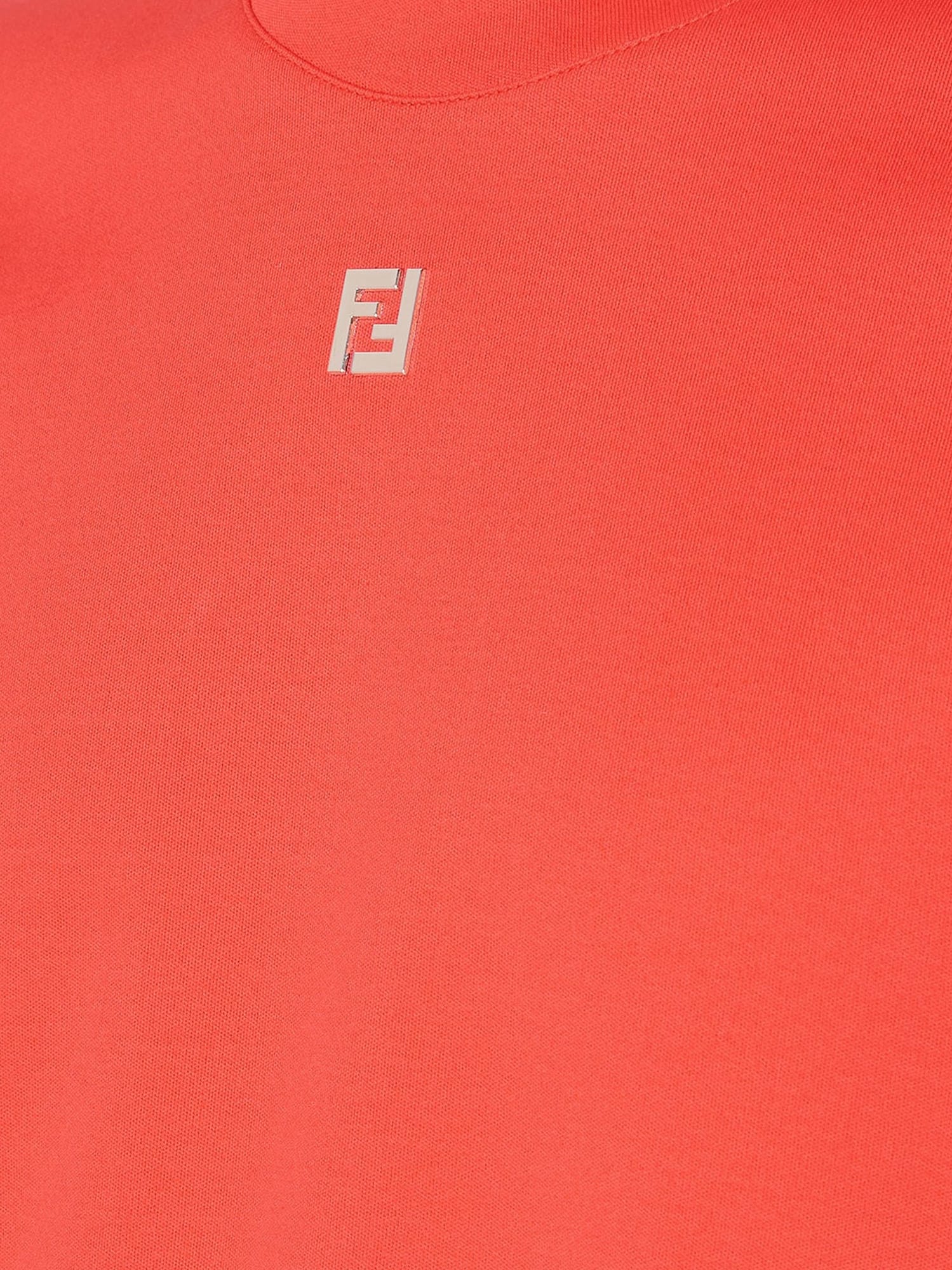 Fendi Cotton T-shirt In Orange