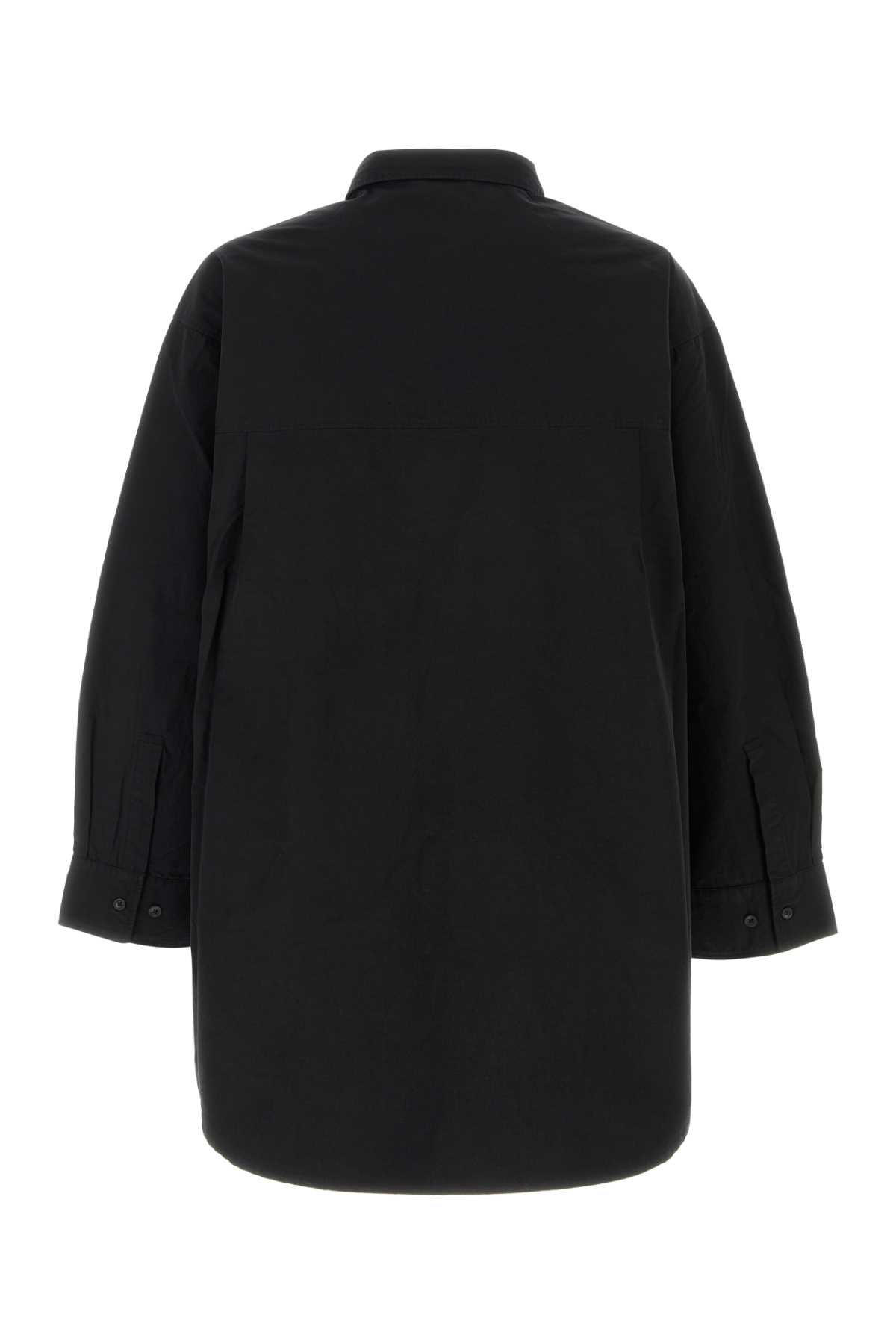 Entire Studios Black Poplin Giant Oversize Shirt In Black