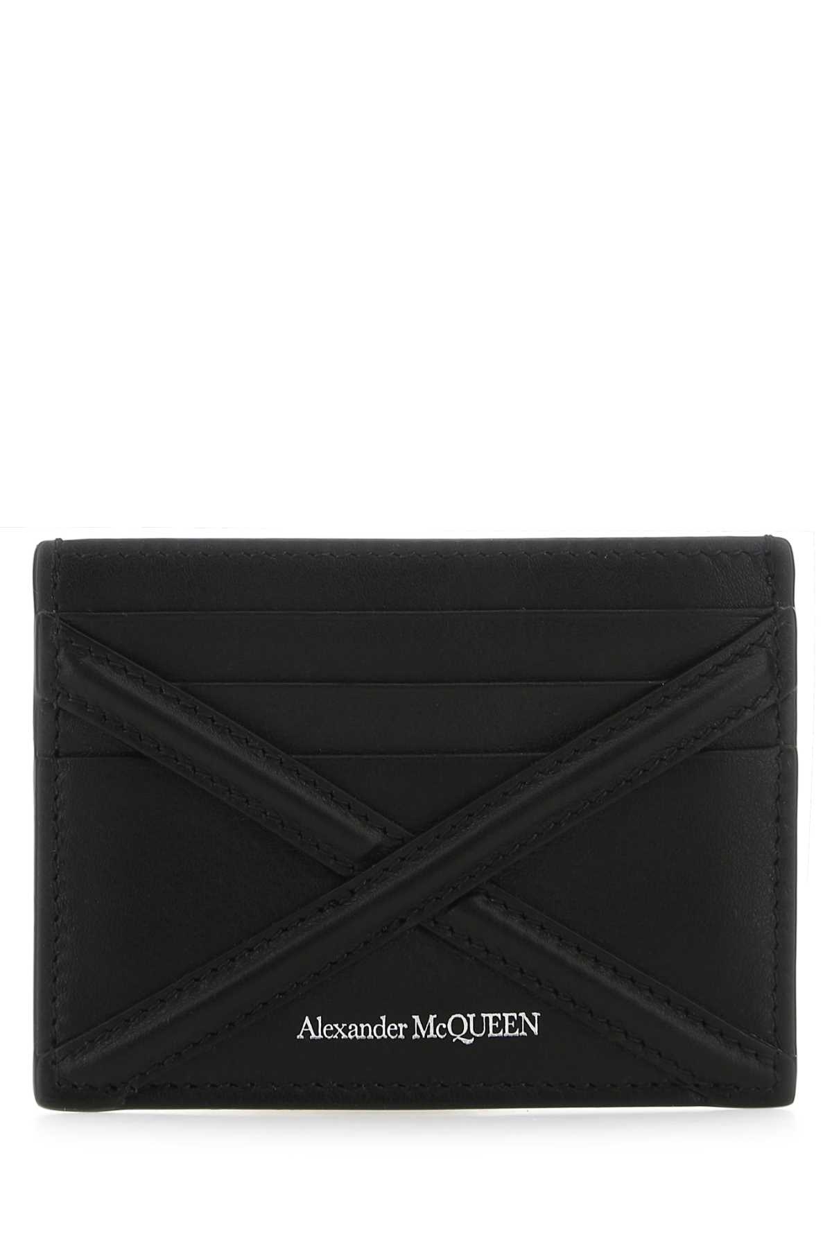 Shop Alexander Mcqueen Black Leather Card Holder In 1000