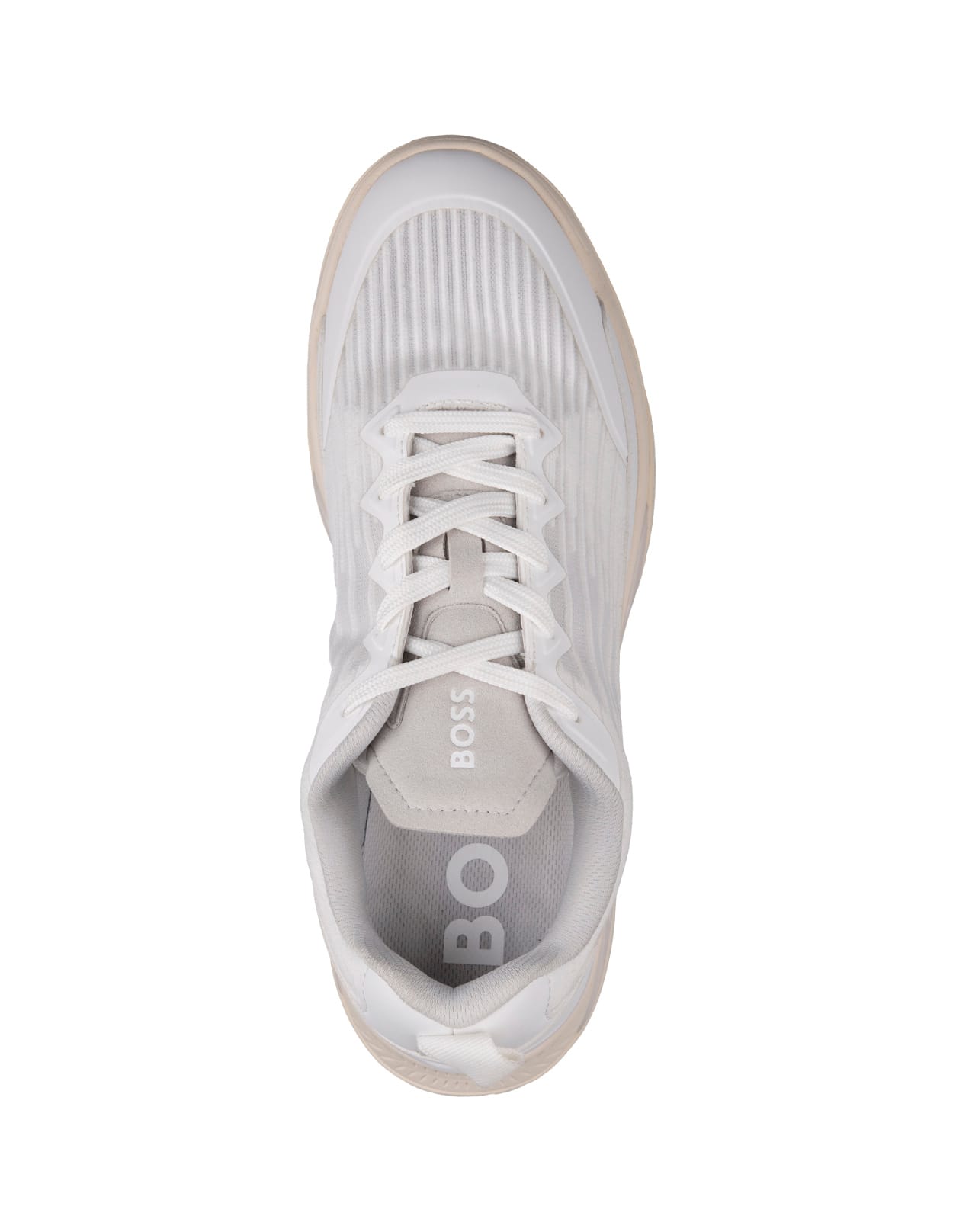 Shop Hugo Boss White Sneakers In Mixed Materials With Non-slip Sole