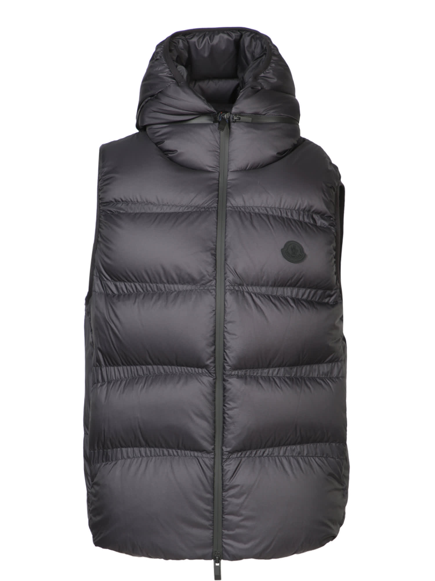 Shop Moncler Lausen Graphite Blue Down Vest