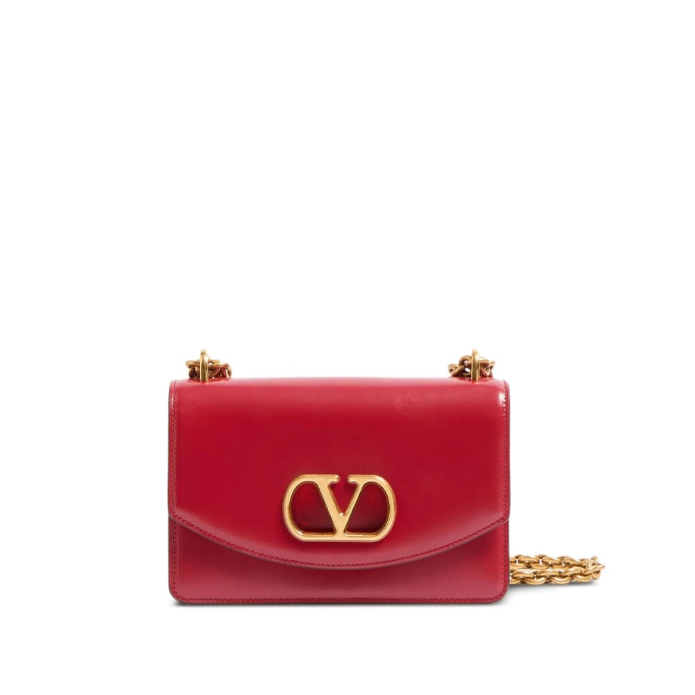 Valentino Garavani Garavani Vain Small Shoulder Bag In Shiny Calfskin Woman Rosso Valentino Uni