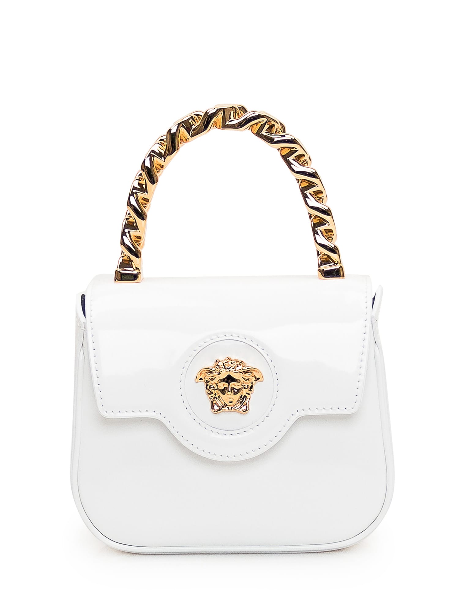Versace The Medusa Mini Bag In Bianco Ottico-oro