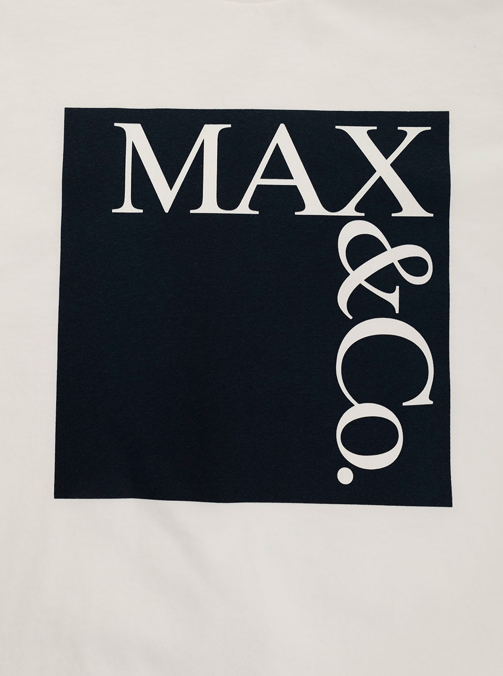 Shop Max&amp;co. White And Black Crewneck T-shirt With Logo Print In Cotton Girl In Multicolor