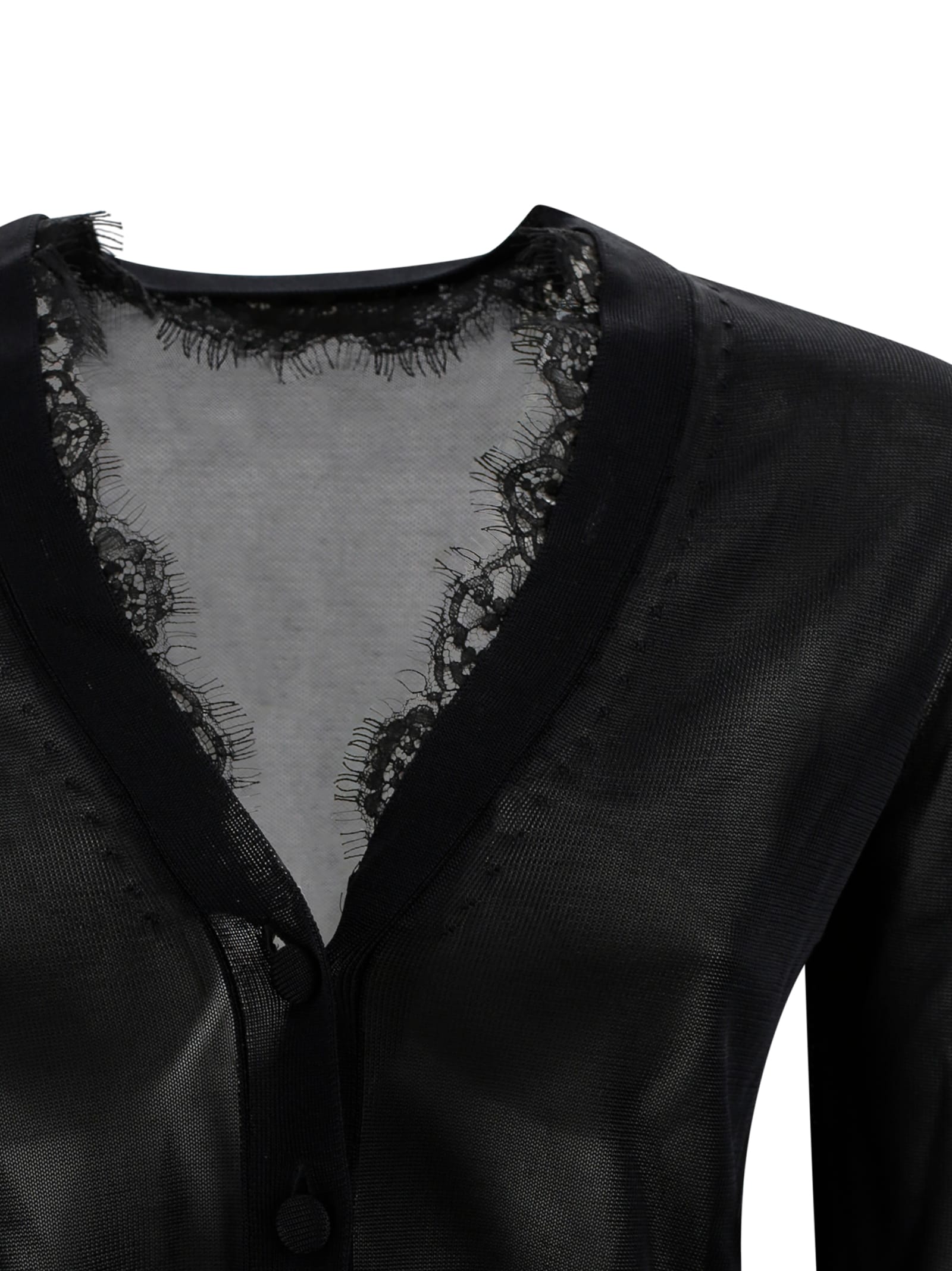 Mvp Wardrobe Cardigan Sweater With Lace Detail