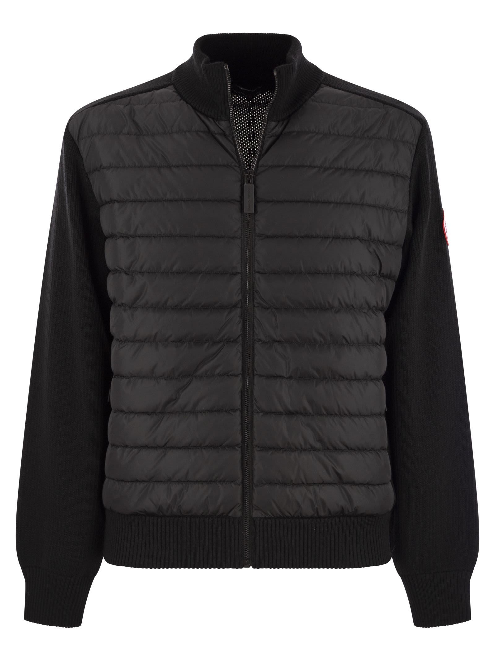 Shop Canada Goose Hybridge Knit - Wool And Down Cardigan In Black