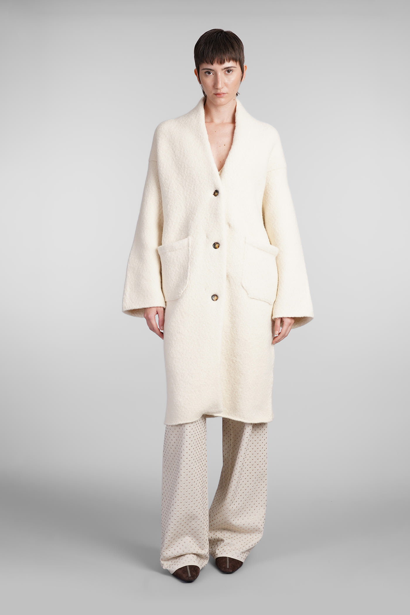 Coat In Beige Wool