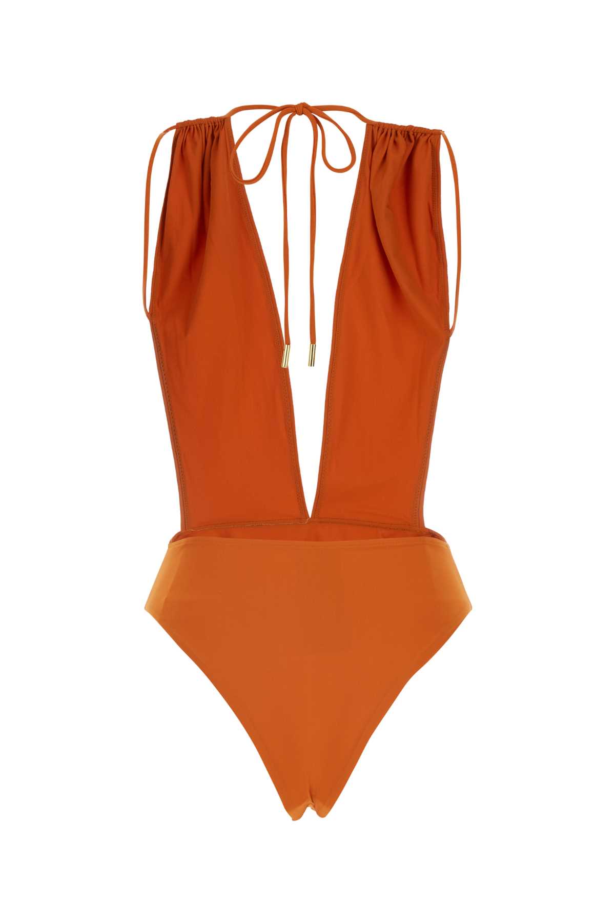 Shop Saint Laurent Orange Stretch Nylon Swimsuit