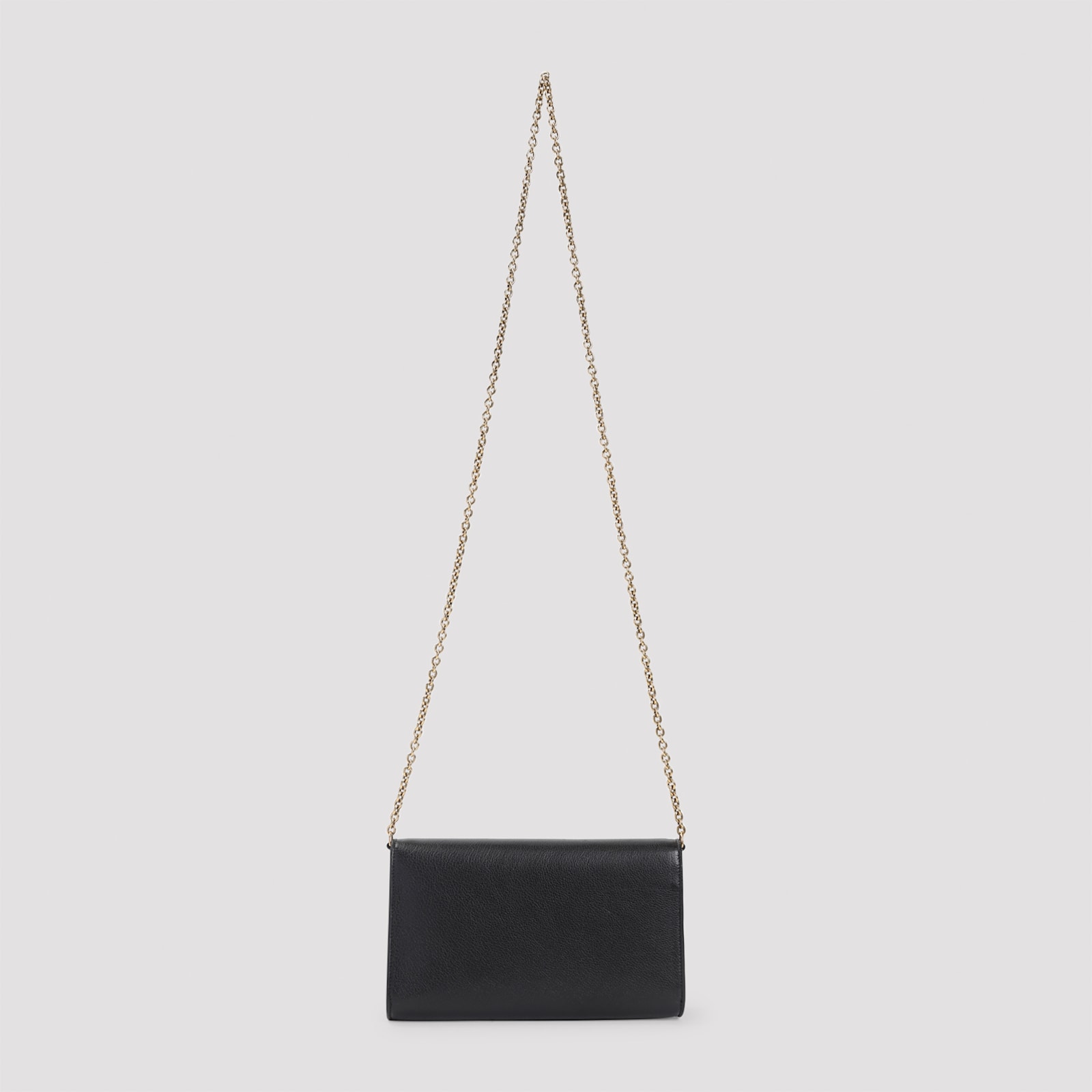 Chloé Compact Black Buffalo Leather Shoulder Bag In Black