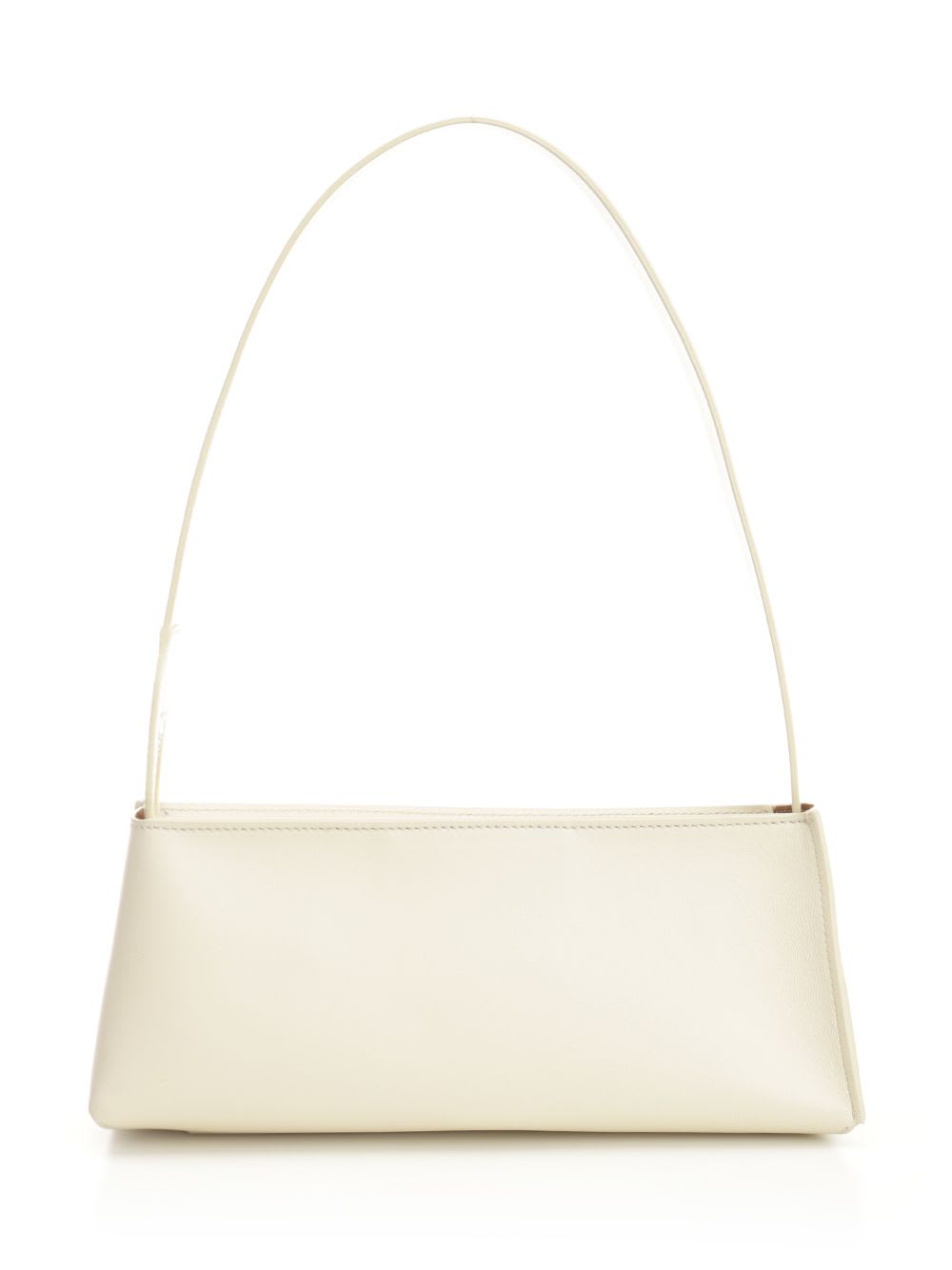 Marni Elongated Silhouette Shoulder Bag With Bold Lettering In White
