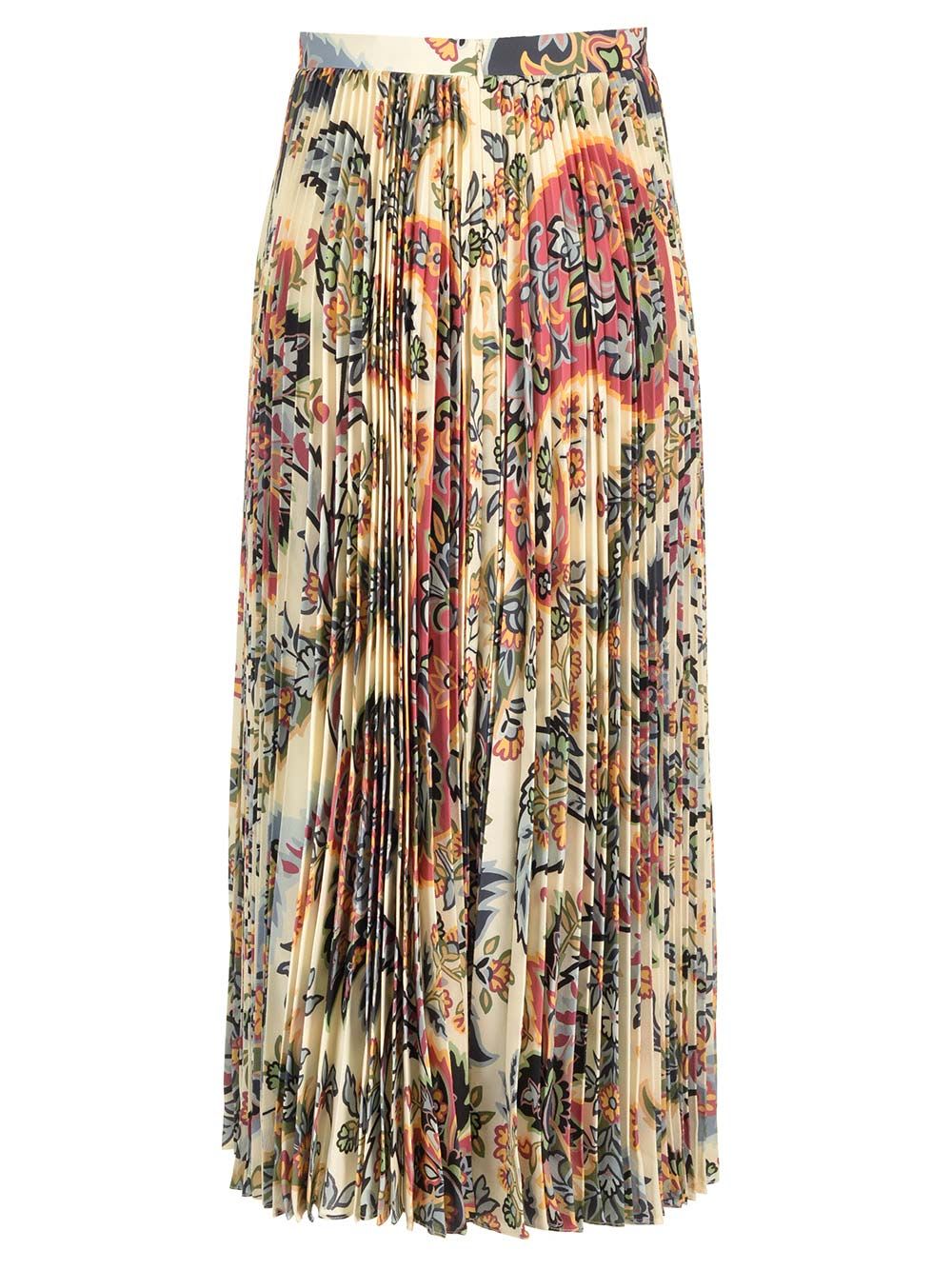 Etro High-waisted Printed Midi Skirt In Stampa F.do Bejge