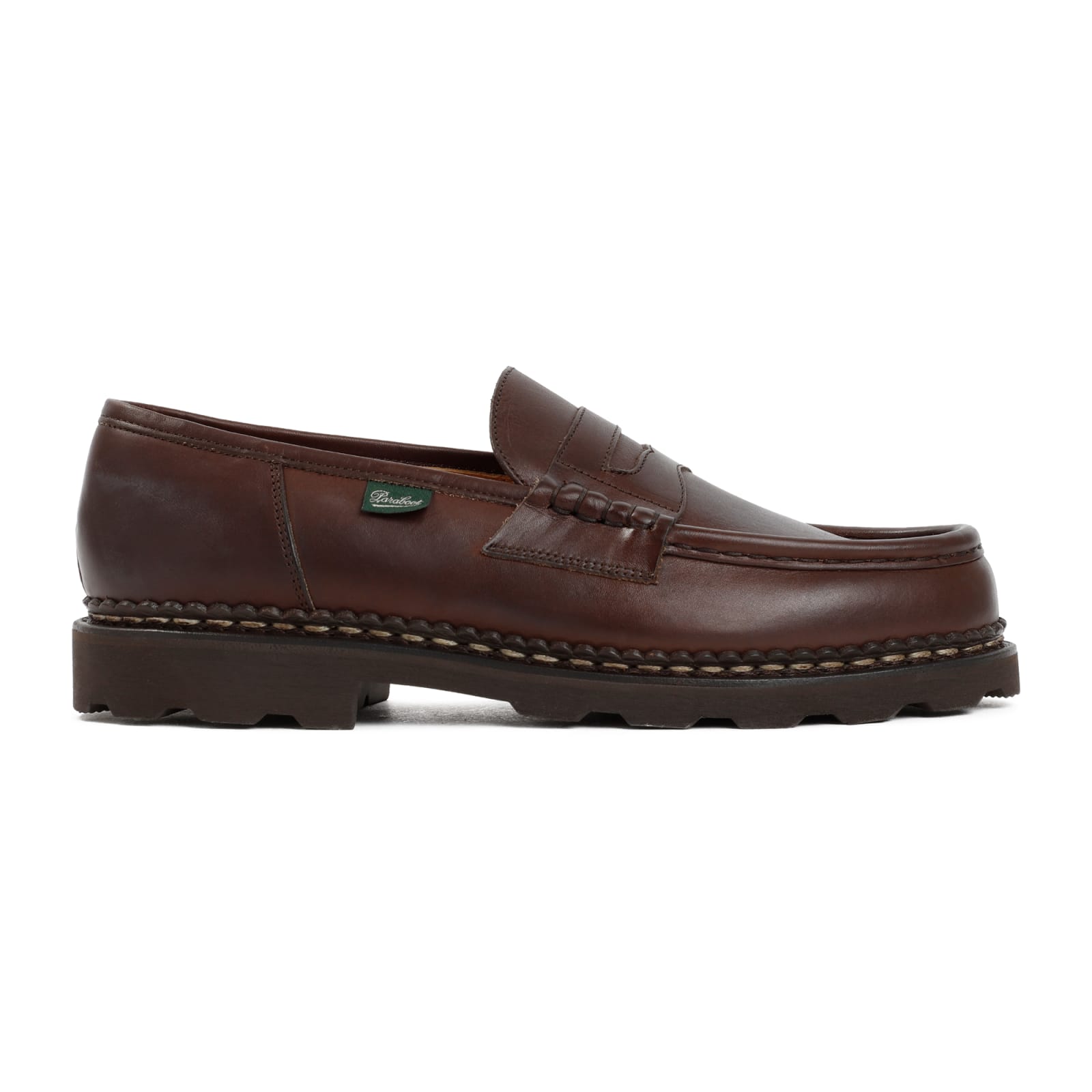 Shop Paraboot Leather Reims Loafers In Cafe