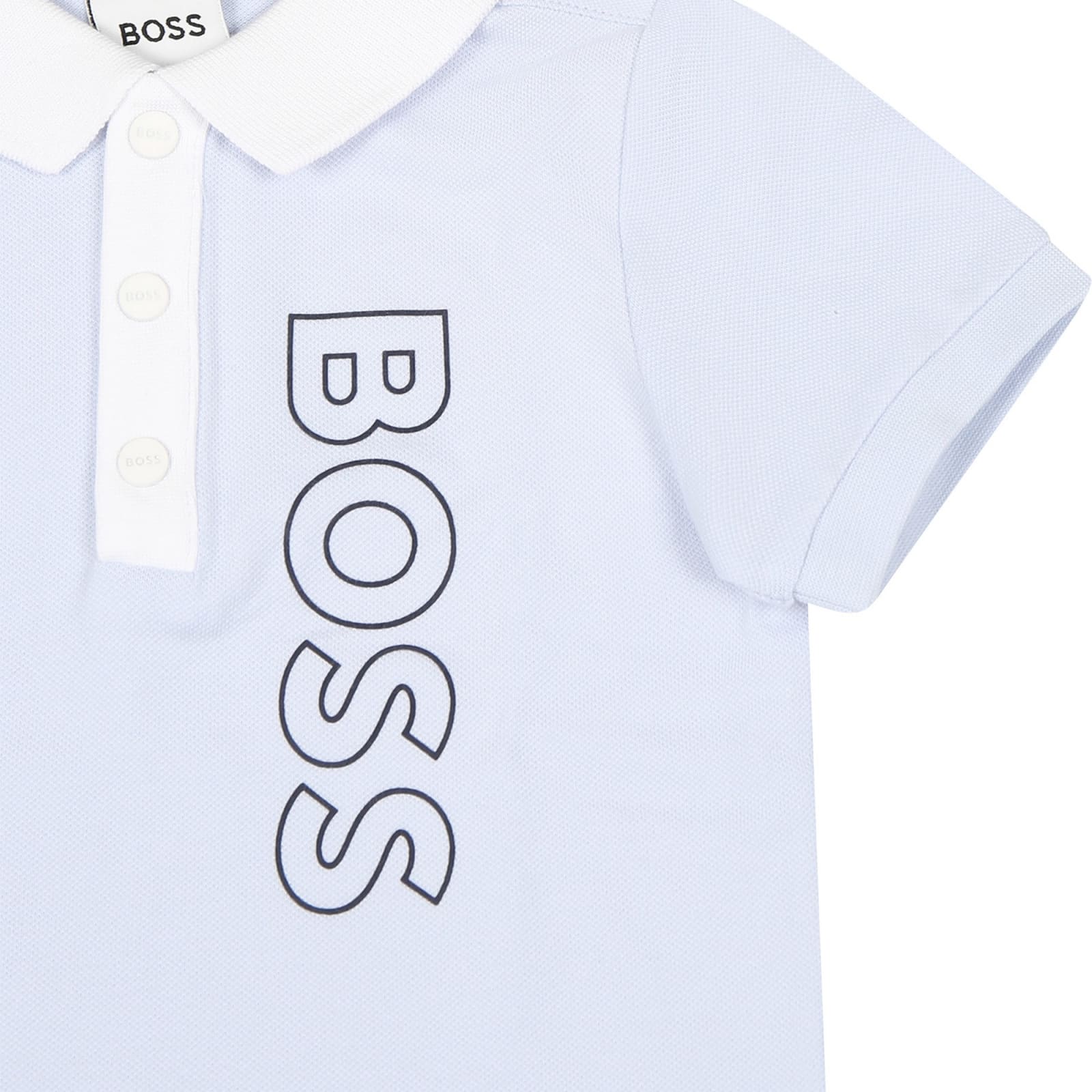 Shop Hugo Boss Light Blue Suit For Baby Oy With Logo